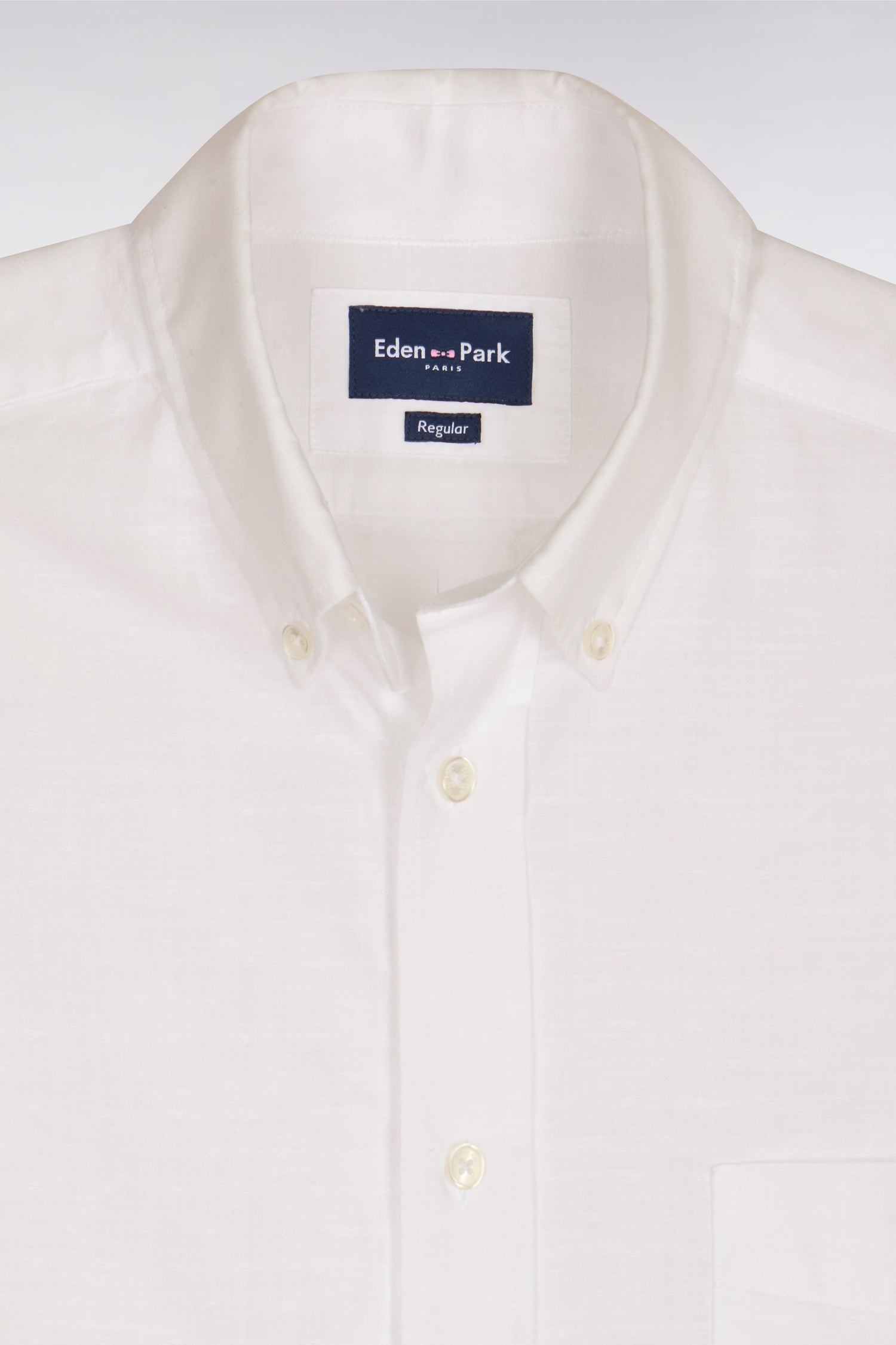 Chemise à manches courtes en coton jacquard blanc