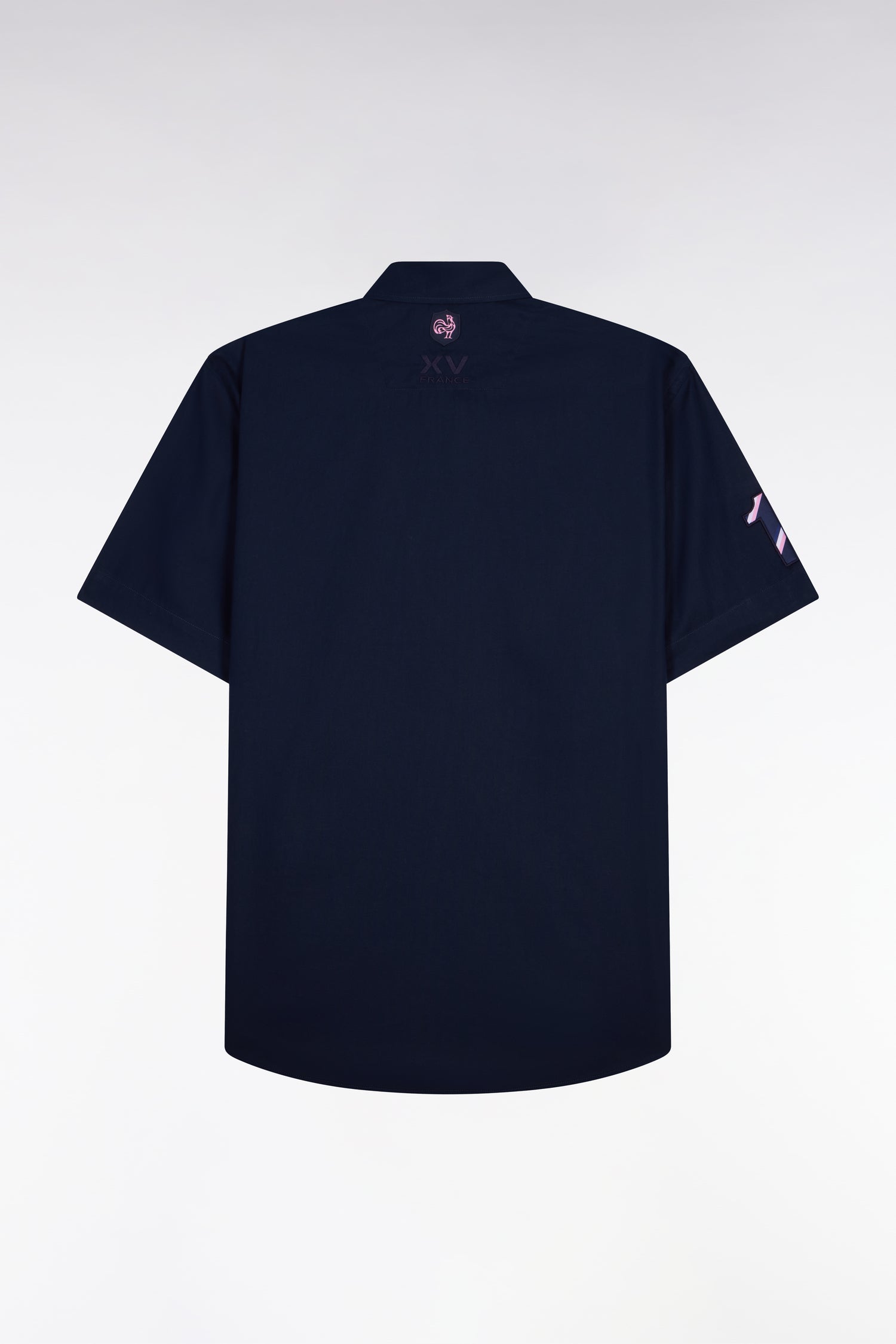 Chemise à manches courtes en coton marine XV de France