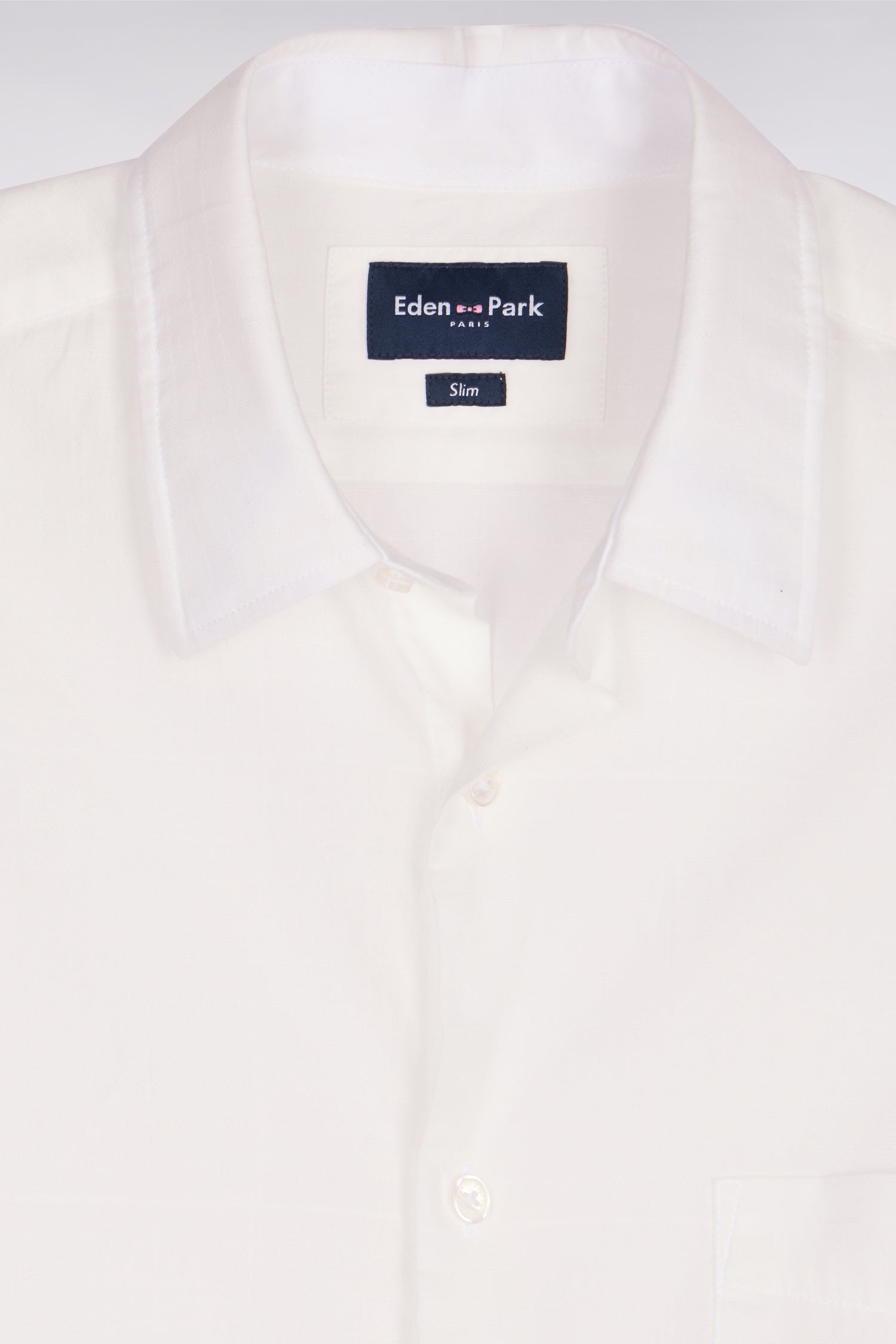 White Cotton Short Sleeve Slim Fit Shirt – Eden Park