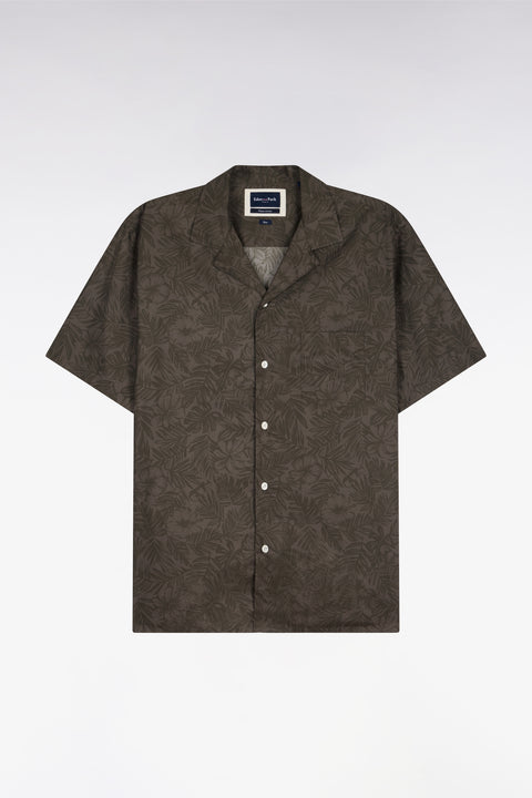 Chemise à manches courtes en coton Pima kaki imprimé végétal - Image 2