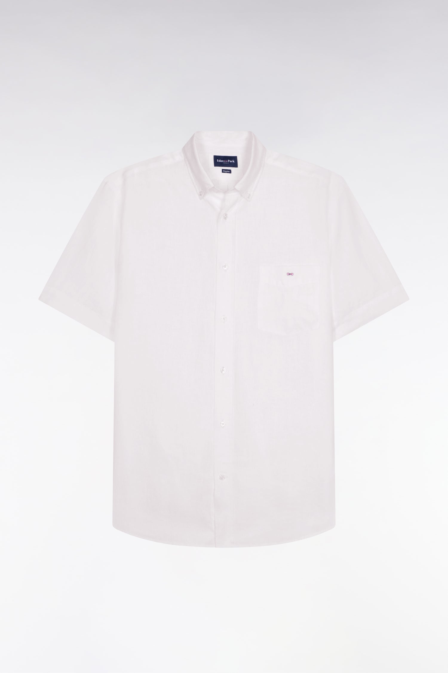 Chemise à manches courtes en lin blanc