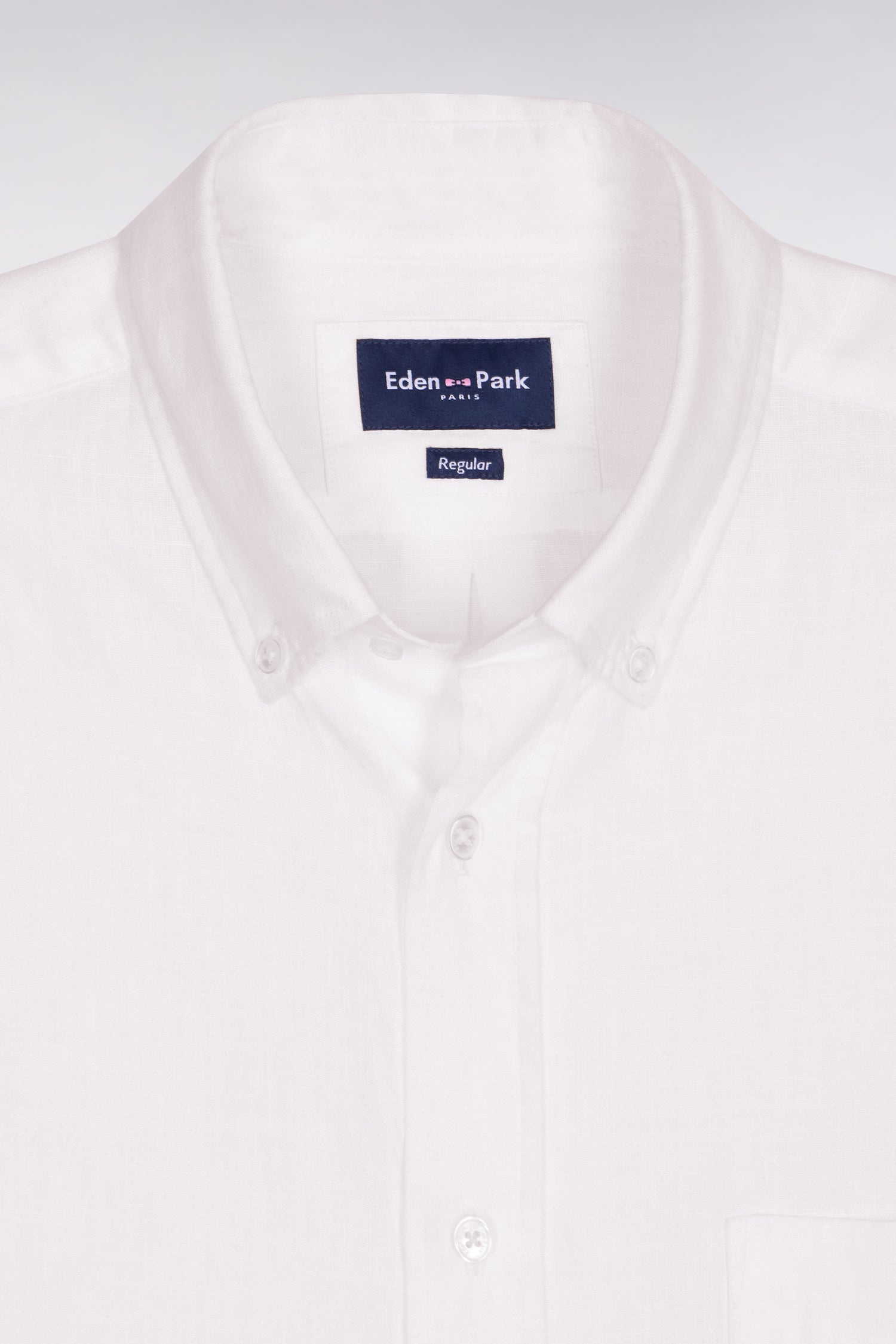 Chemise à manches courtes en lin blanc