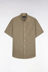 Chemise à manches courtes en lin marron