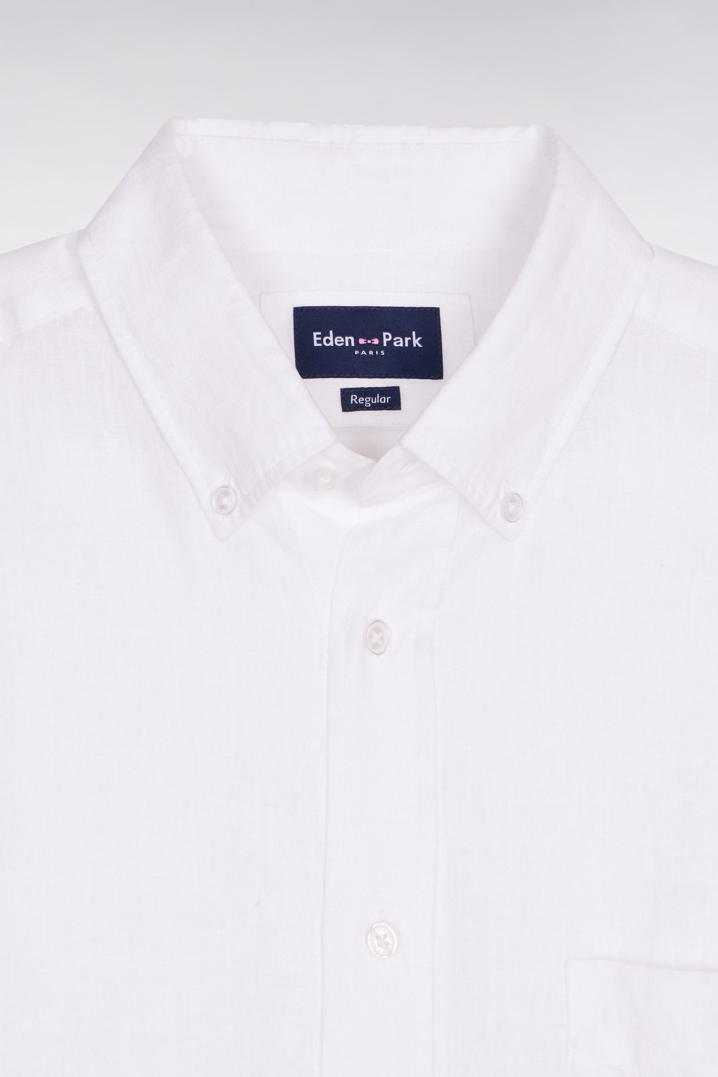 Chemise droite en lin blanc