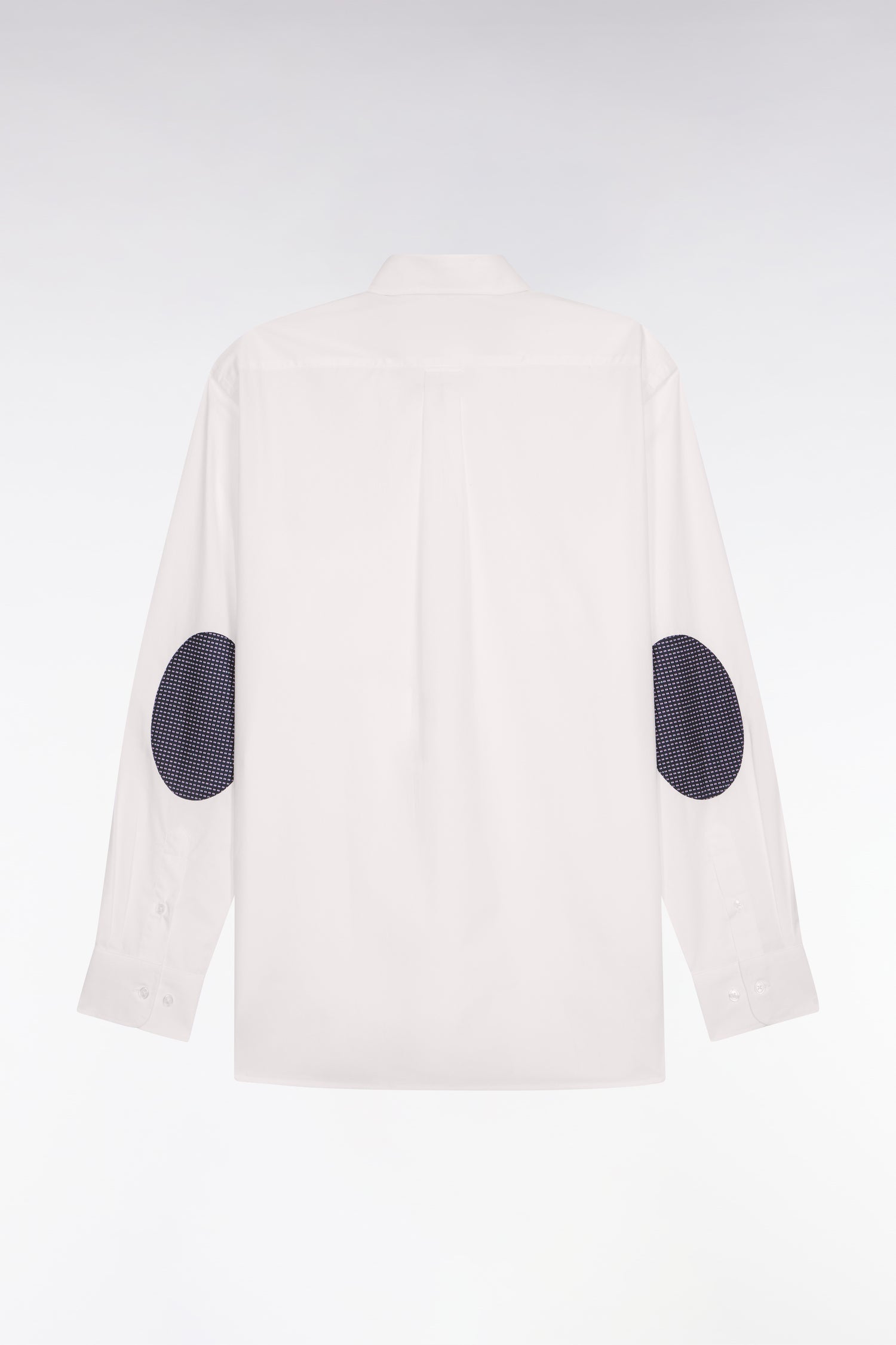 Chemise en coton blanc à coudières imprimées