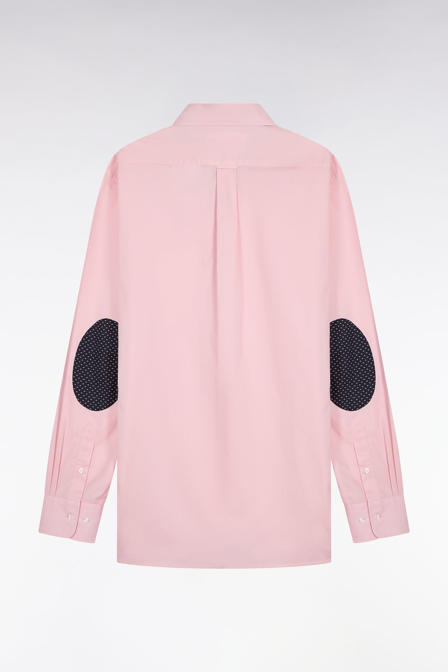 Chemise en coton rose à coudières imprimées