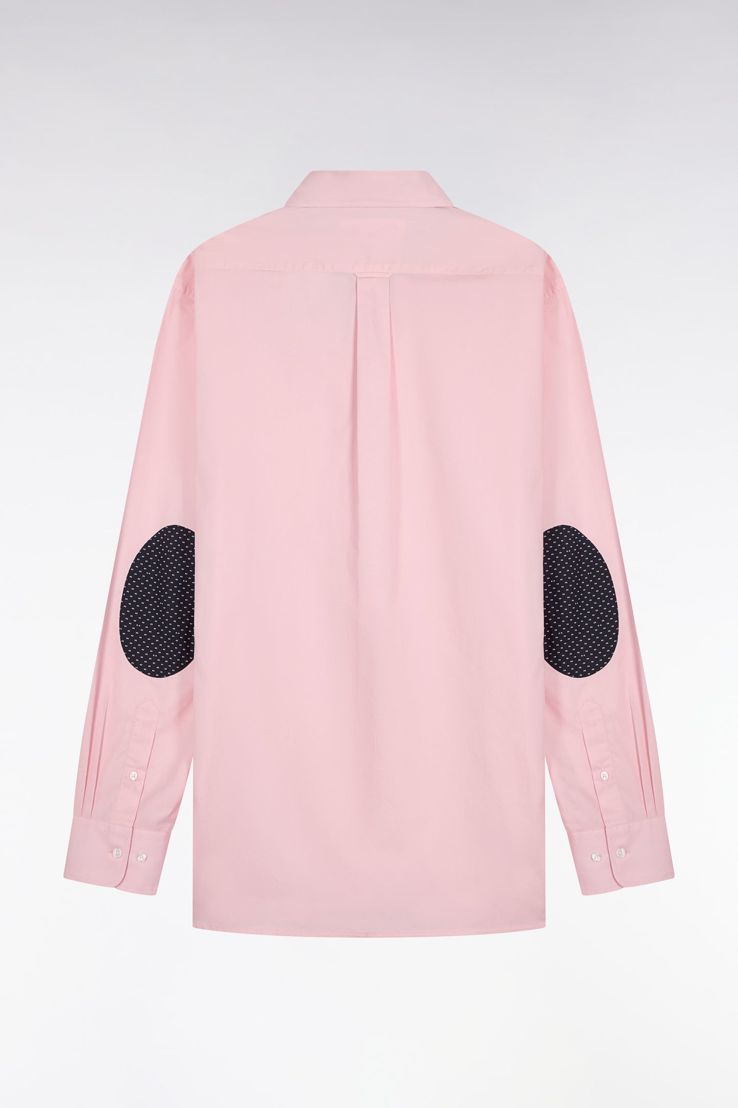 Chemise en coton rose à coudières imprimées