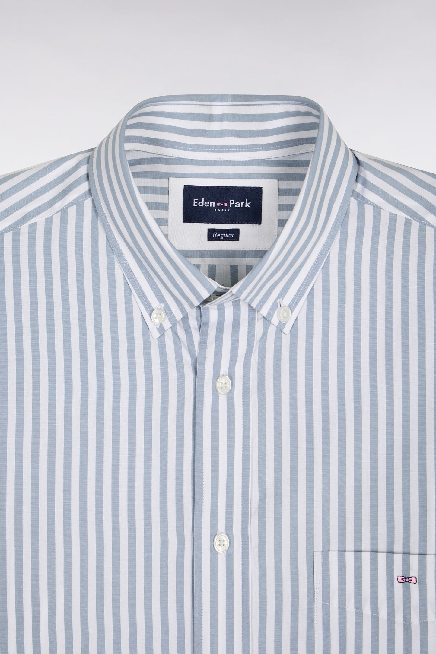 Chemise en coton bleu à rayures bâtons