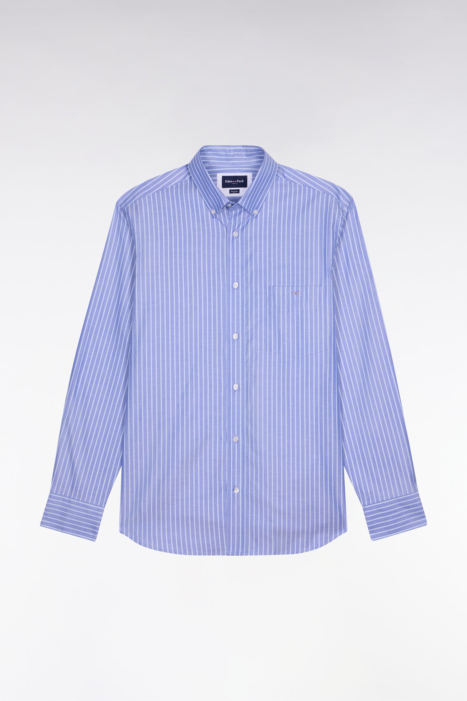 shirt in cotton pinpoint striped sky blue Regular fit