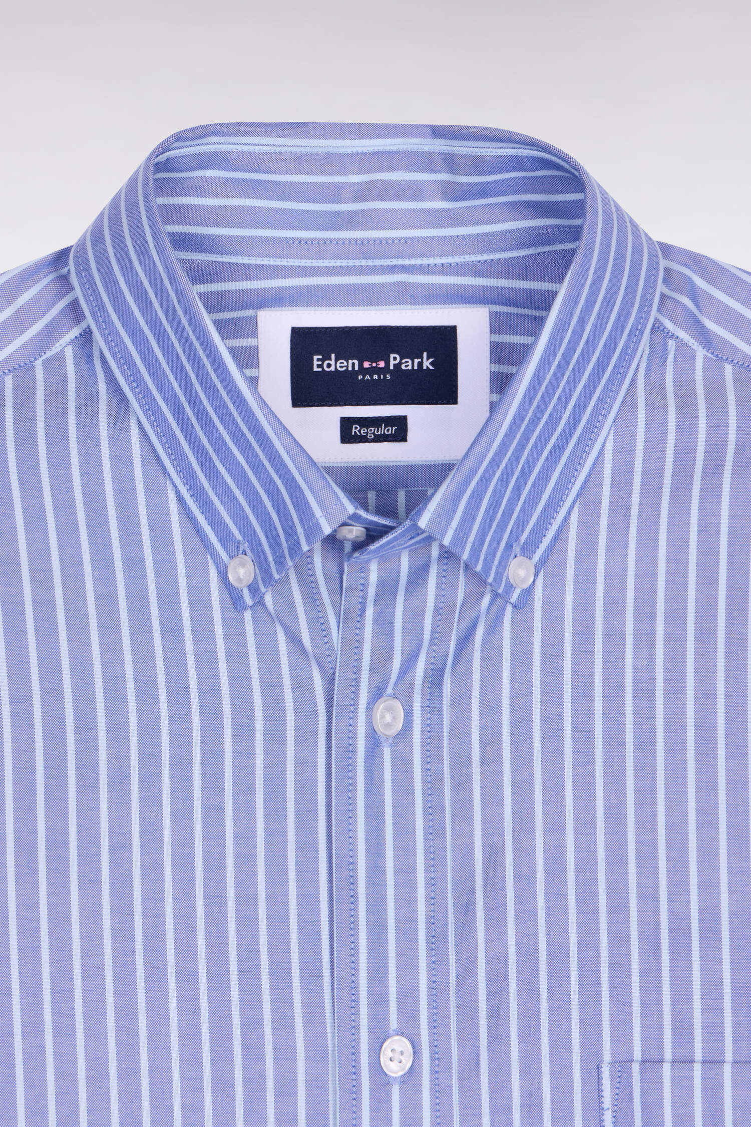 shirt in cotton pinpoint striped sky blue Regular fit