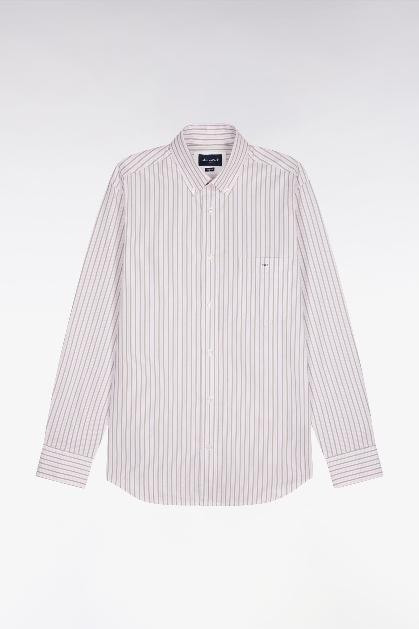 Regular fit pink striped pinpoint cotton shirt