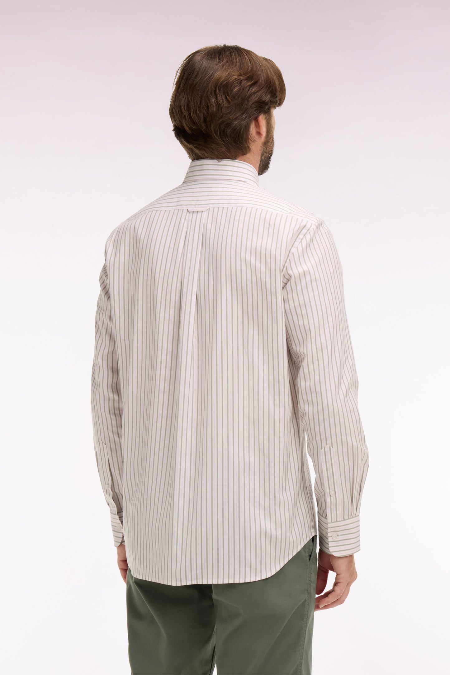 Regular fit pink striped pinpoint cotton shirt