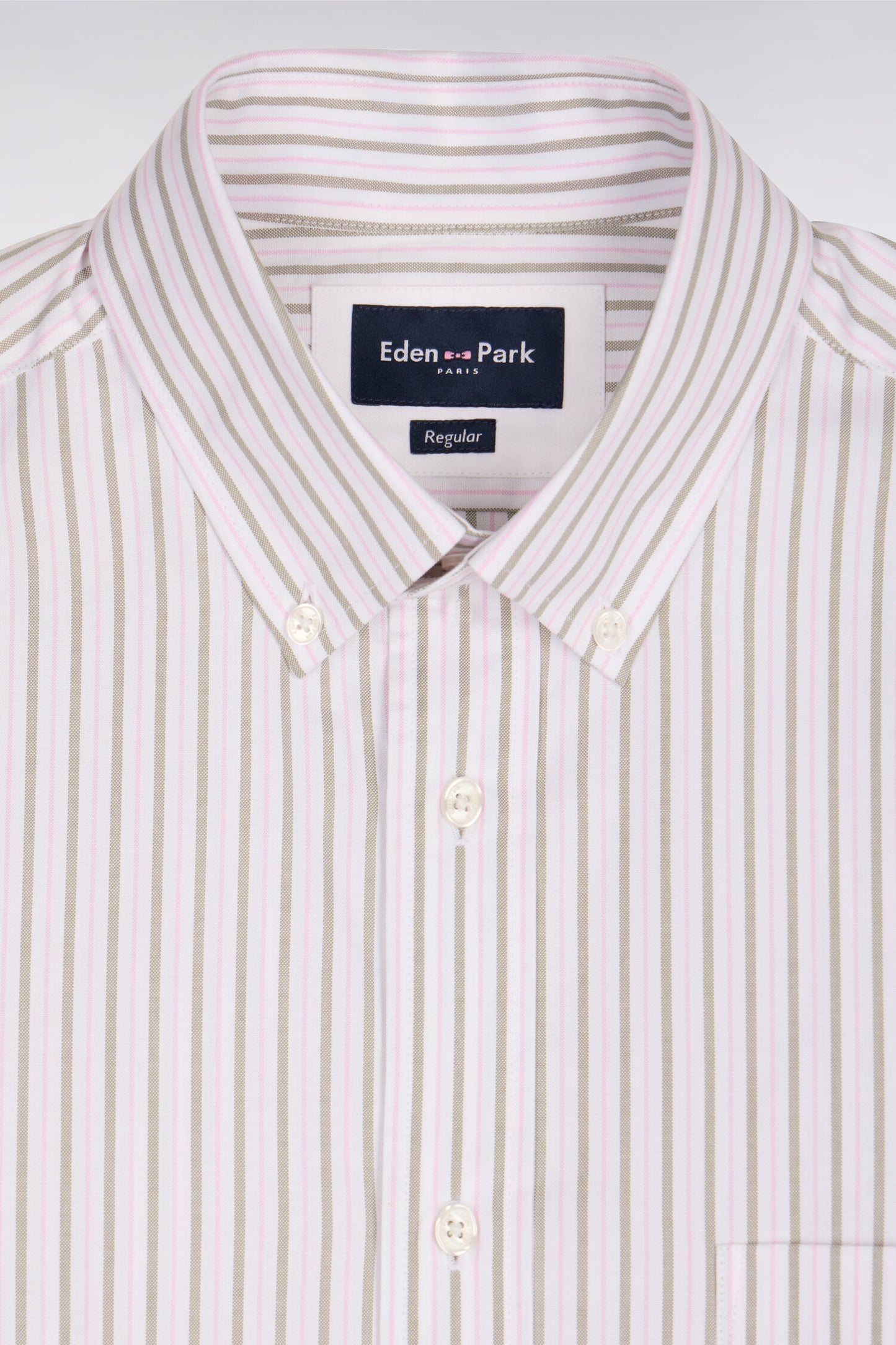 Regular fit pink striped pinpoint cotton shirt