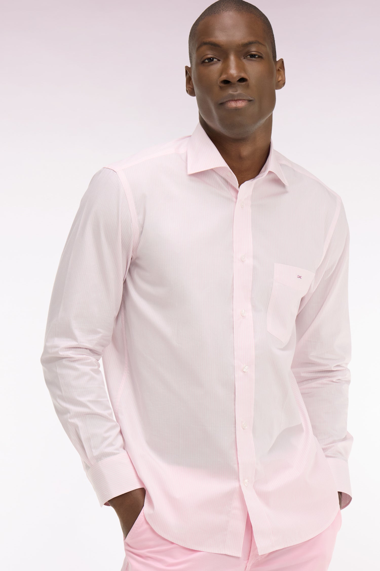 Chemise en coton rose