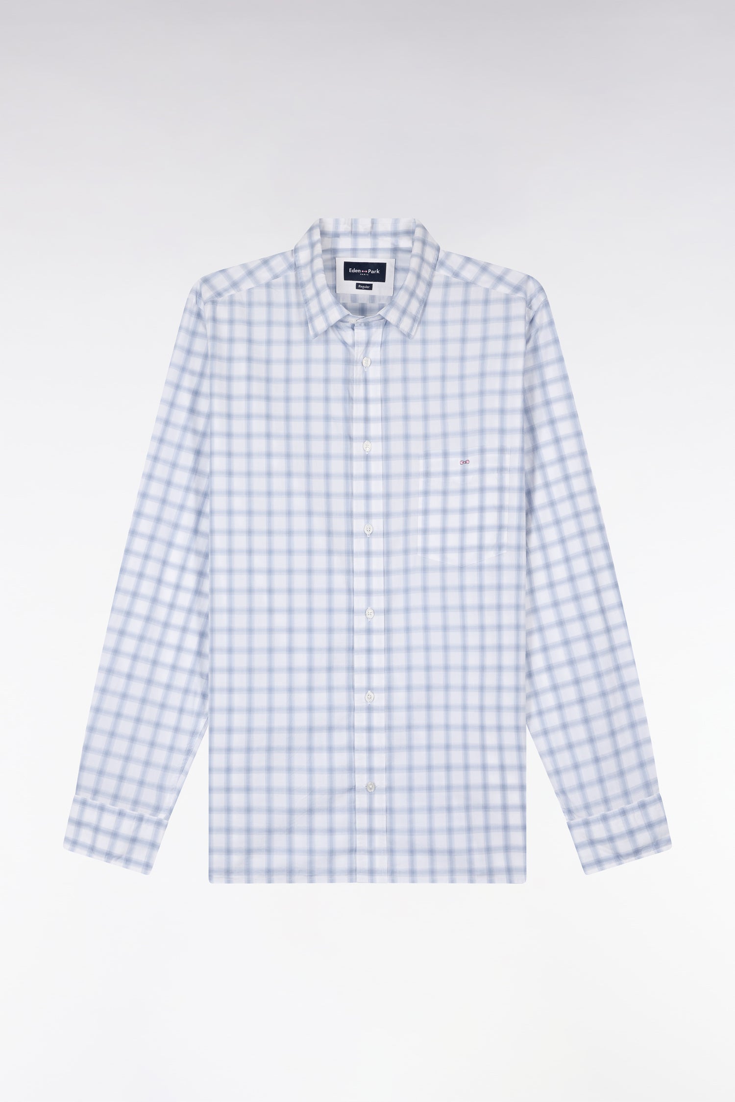 Chemise en coton à carreaux bleu