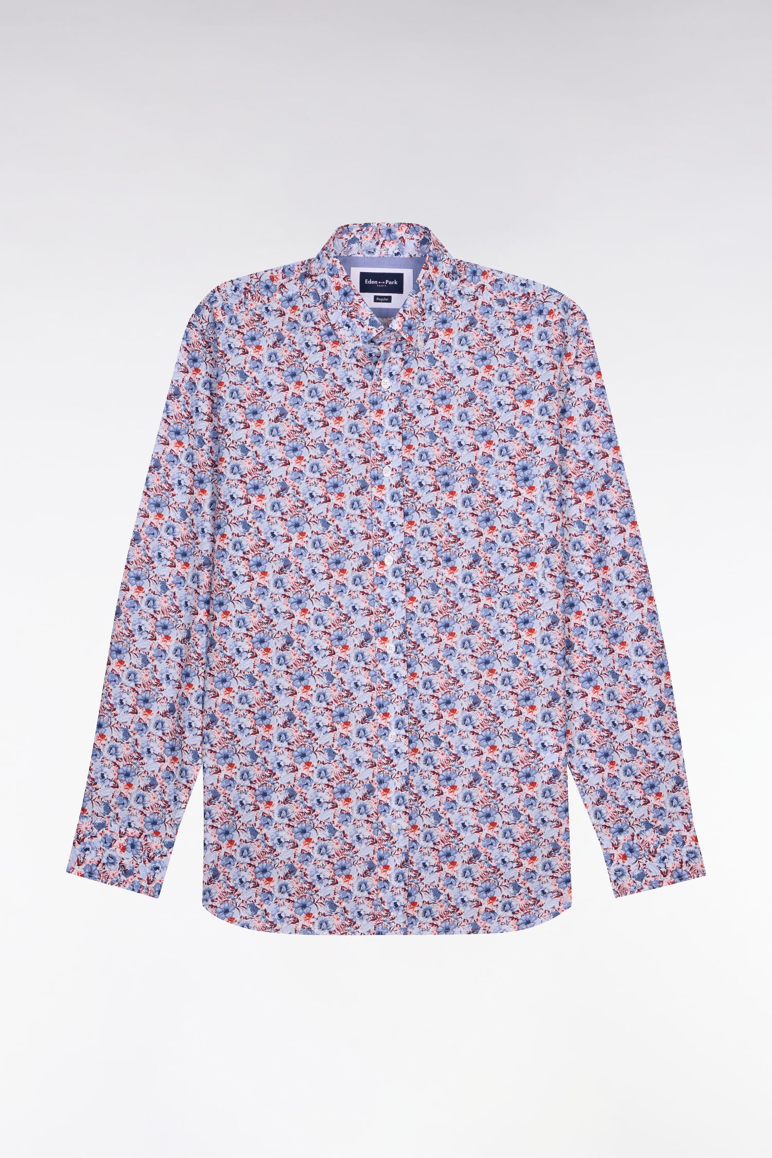 Chemise en popeline de coton multicolore à motif floral