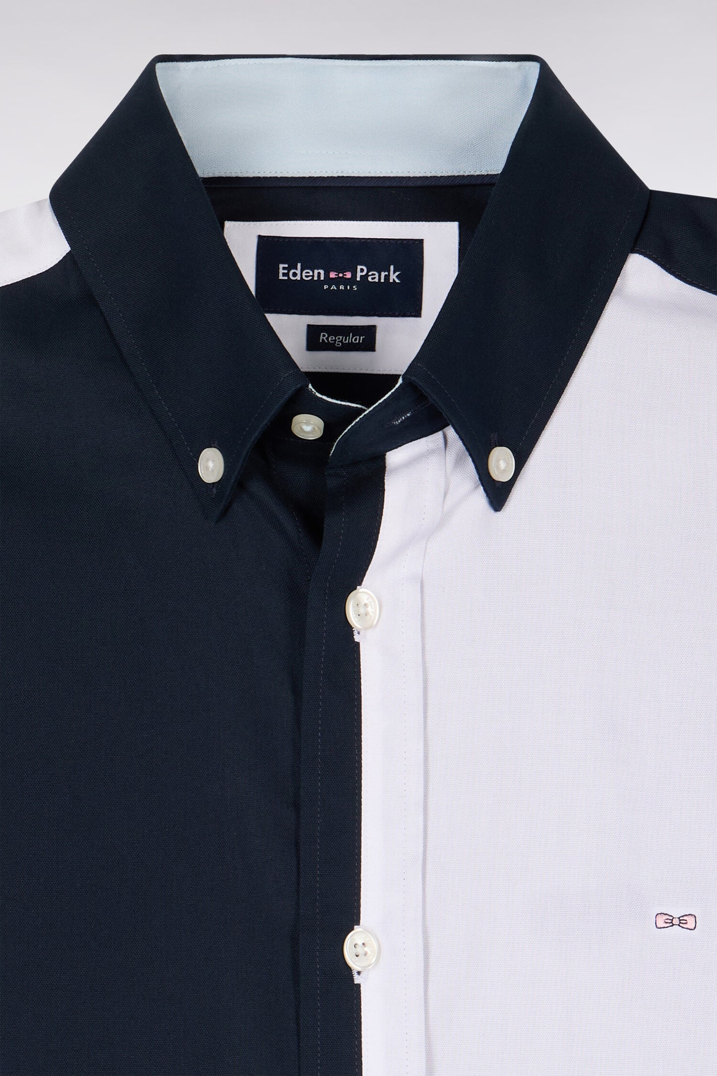 Chemise en coton colorblock coupe regular