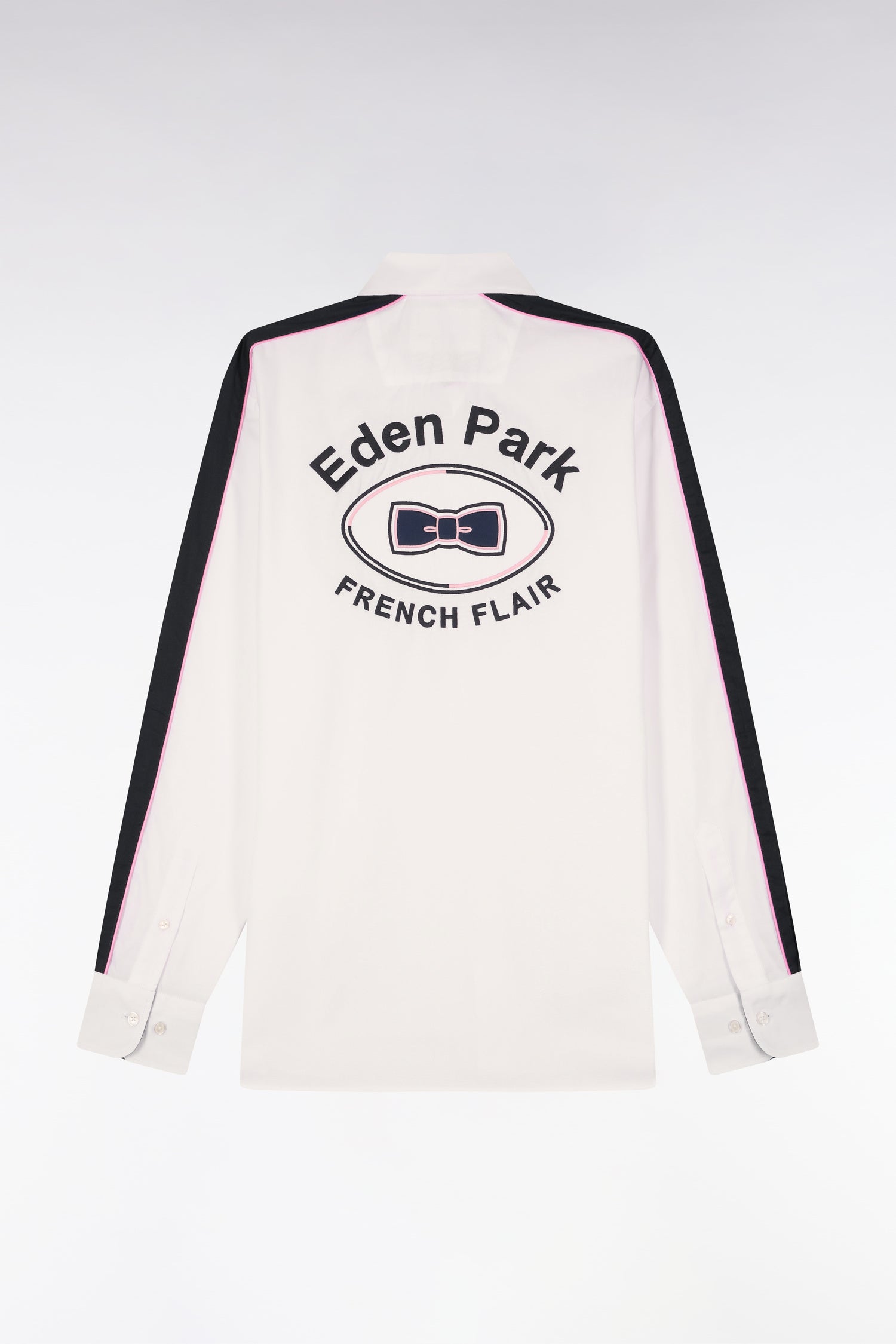 Chemise en coton pinpoint blanc broderie dos