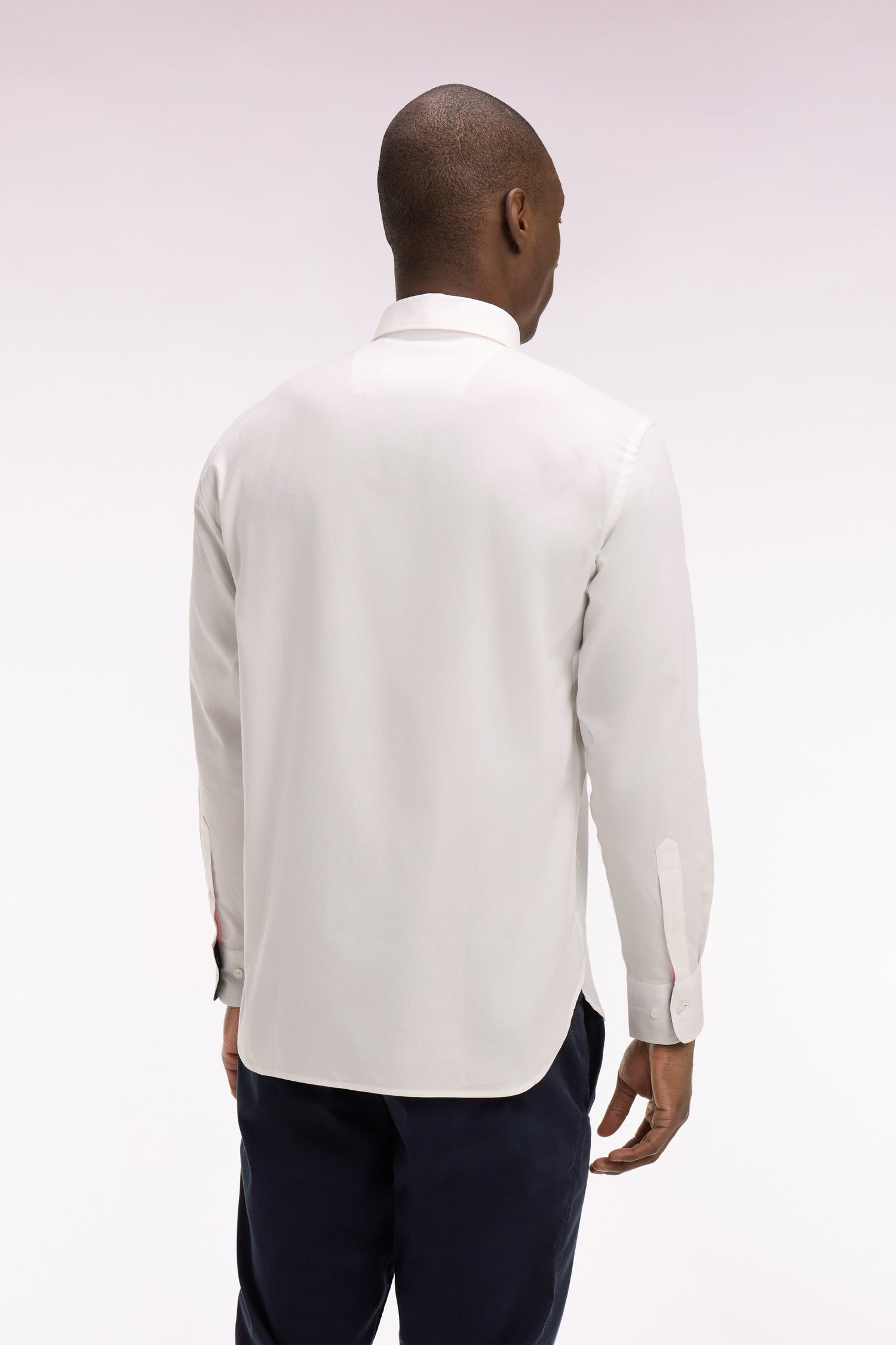 Chemise en coton pinpoint blanc broderie blason 6 Nations