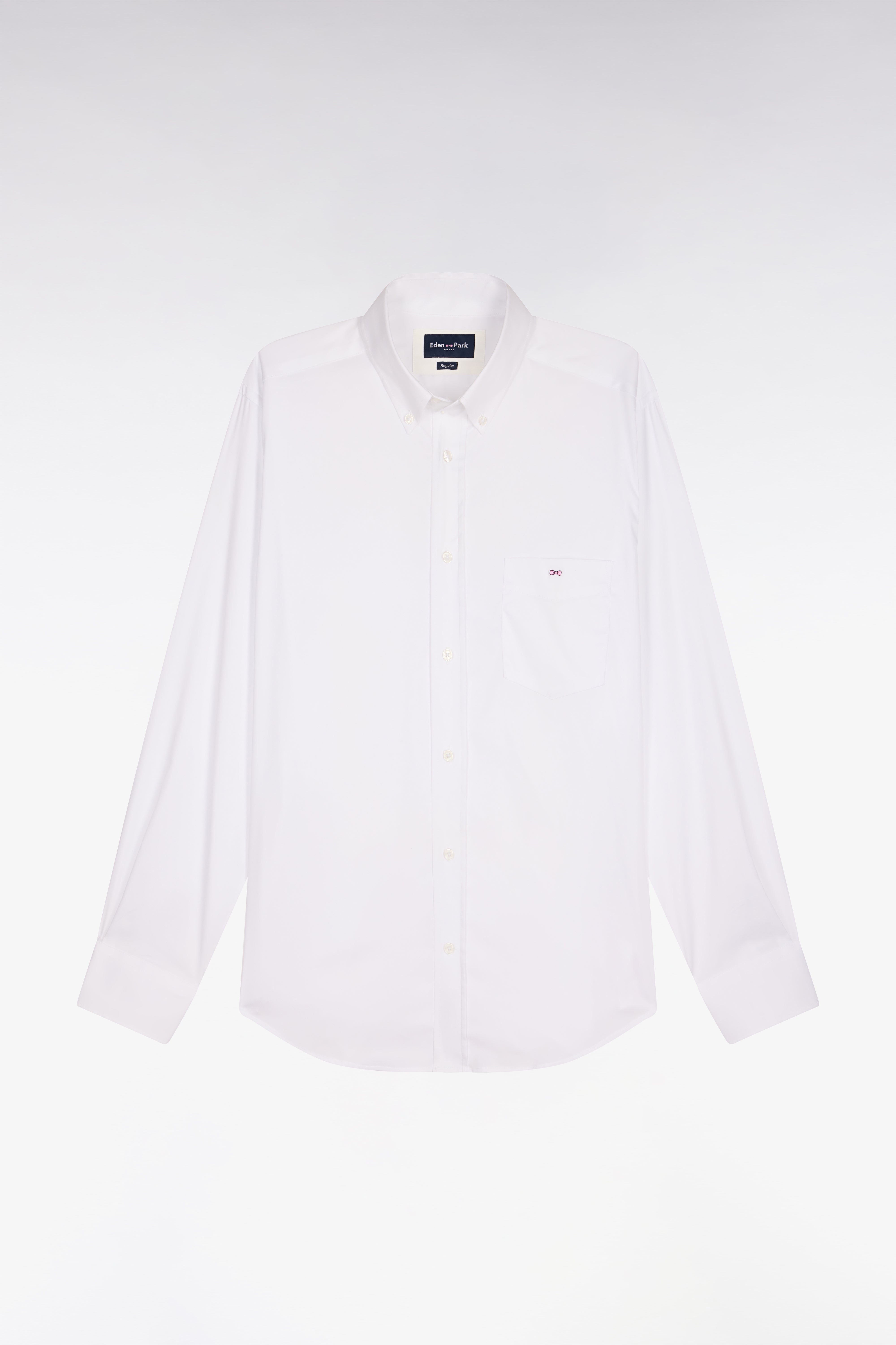 shirt in cotton mélangé white Regular fit