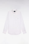 Chemise en coton mélangé blanche coupe regular