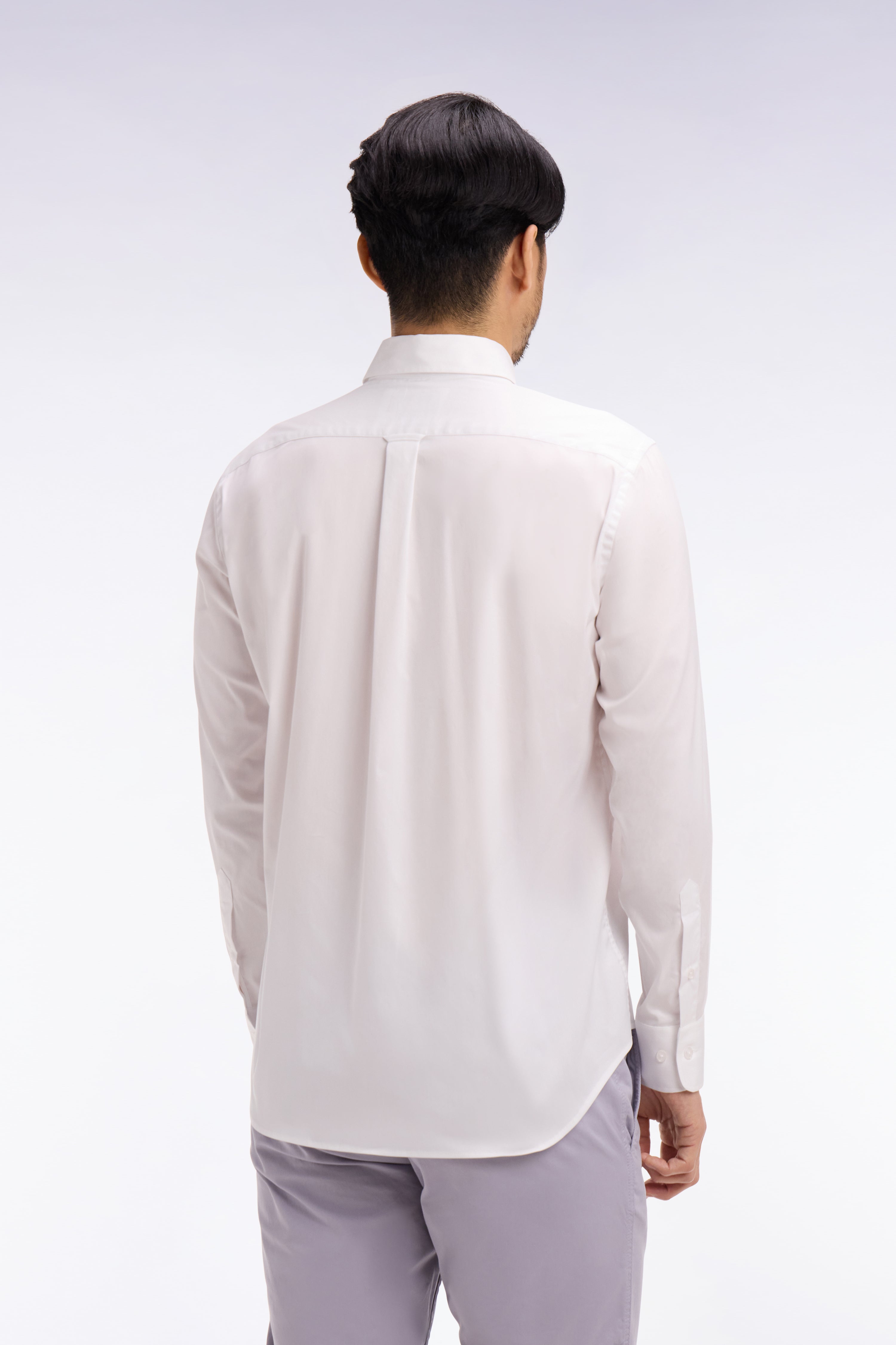 shirt in cotton mélangé white Regular fit