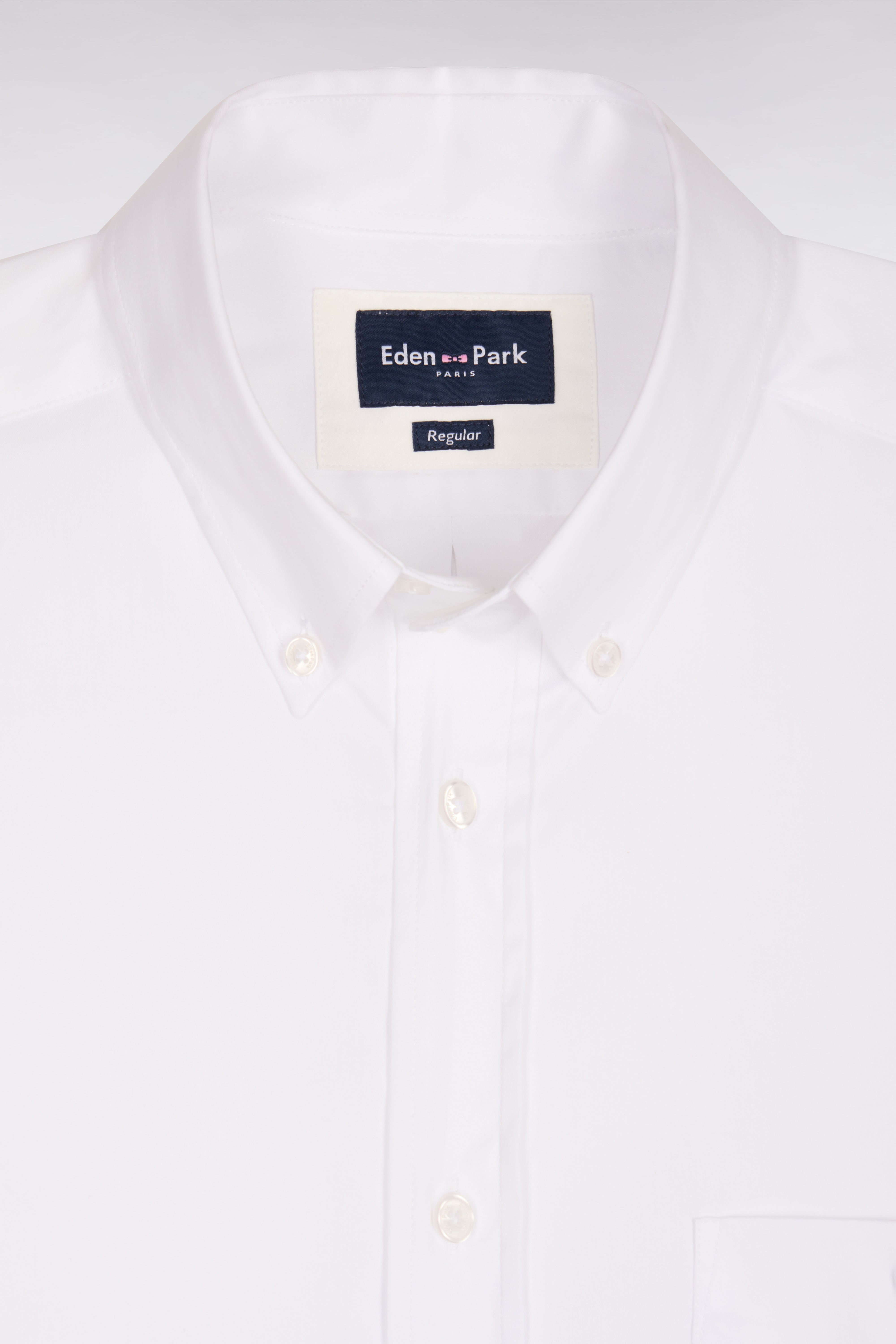 shirt in cotton mélangé white Regular fit
