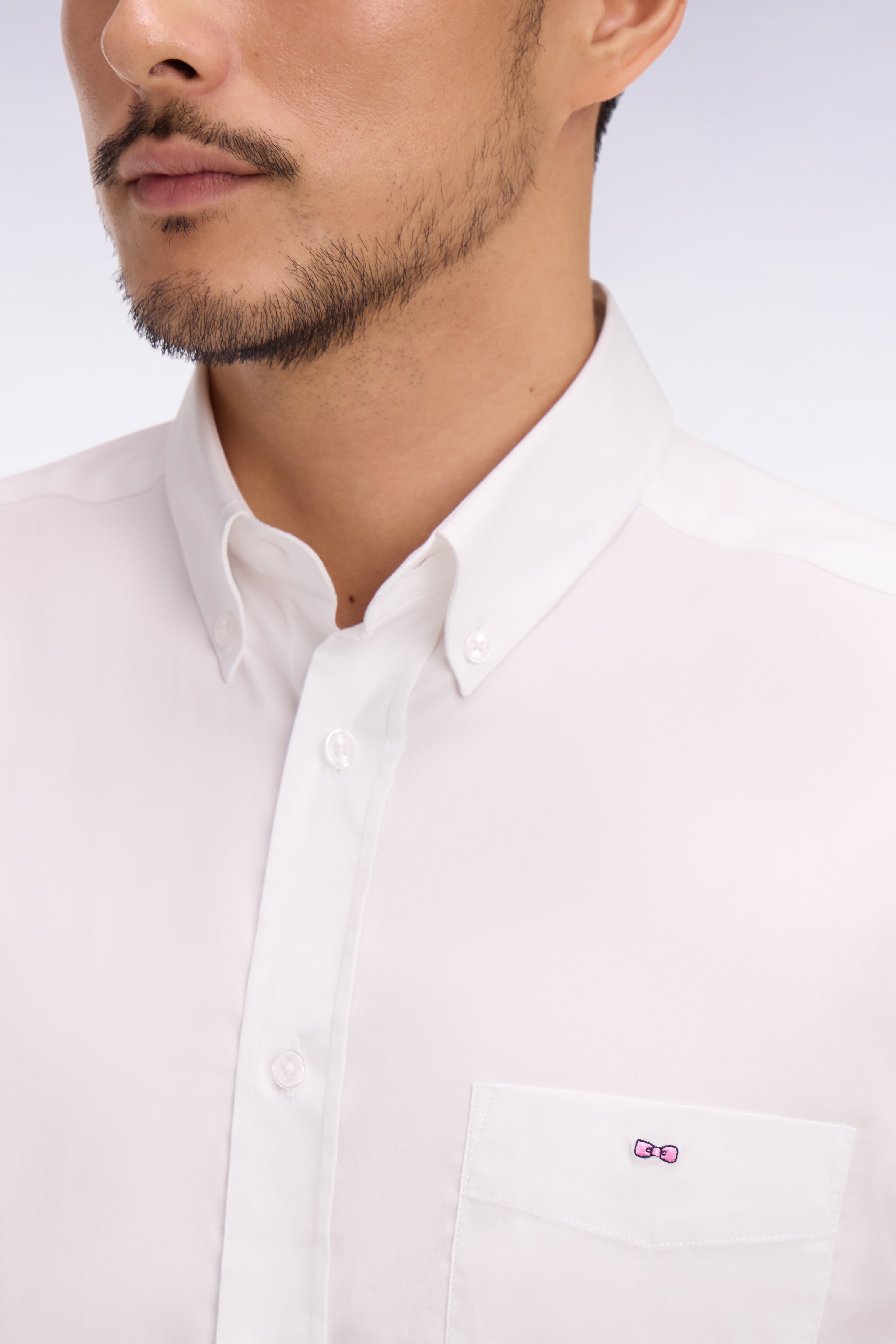 shirt in cotton mélangé white Regular fit