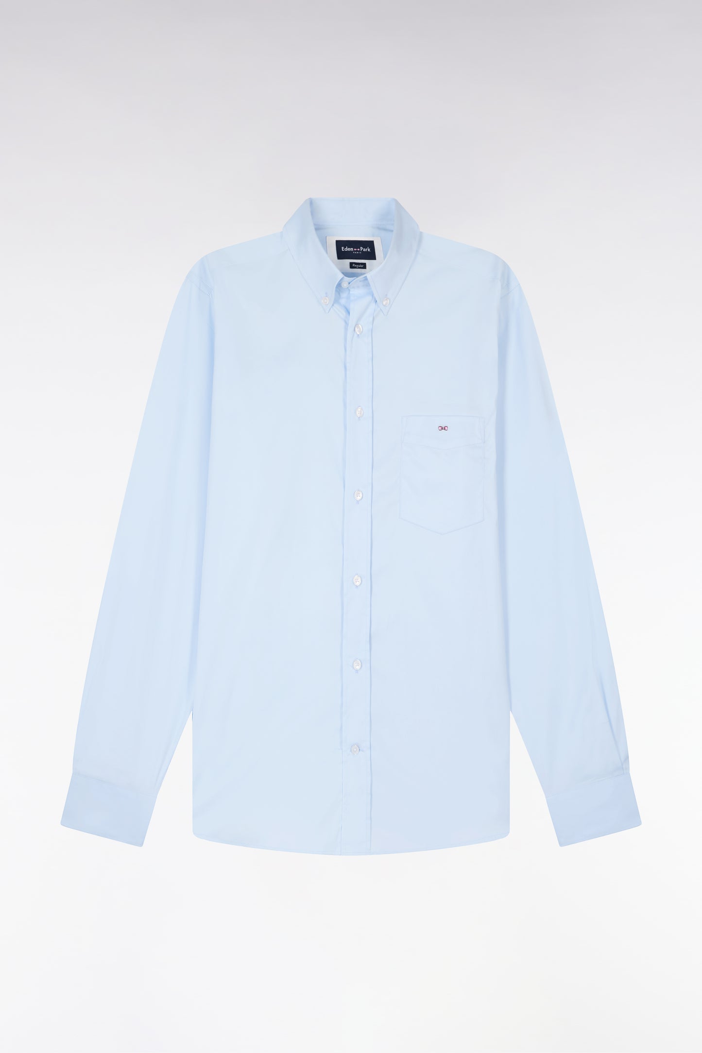 Regular fit sky blue cotton blend shirt