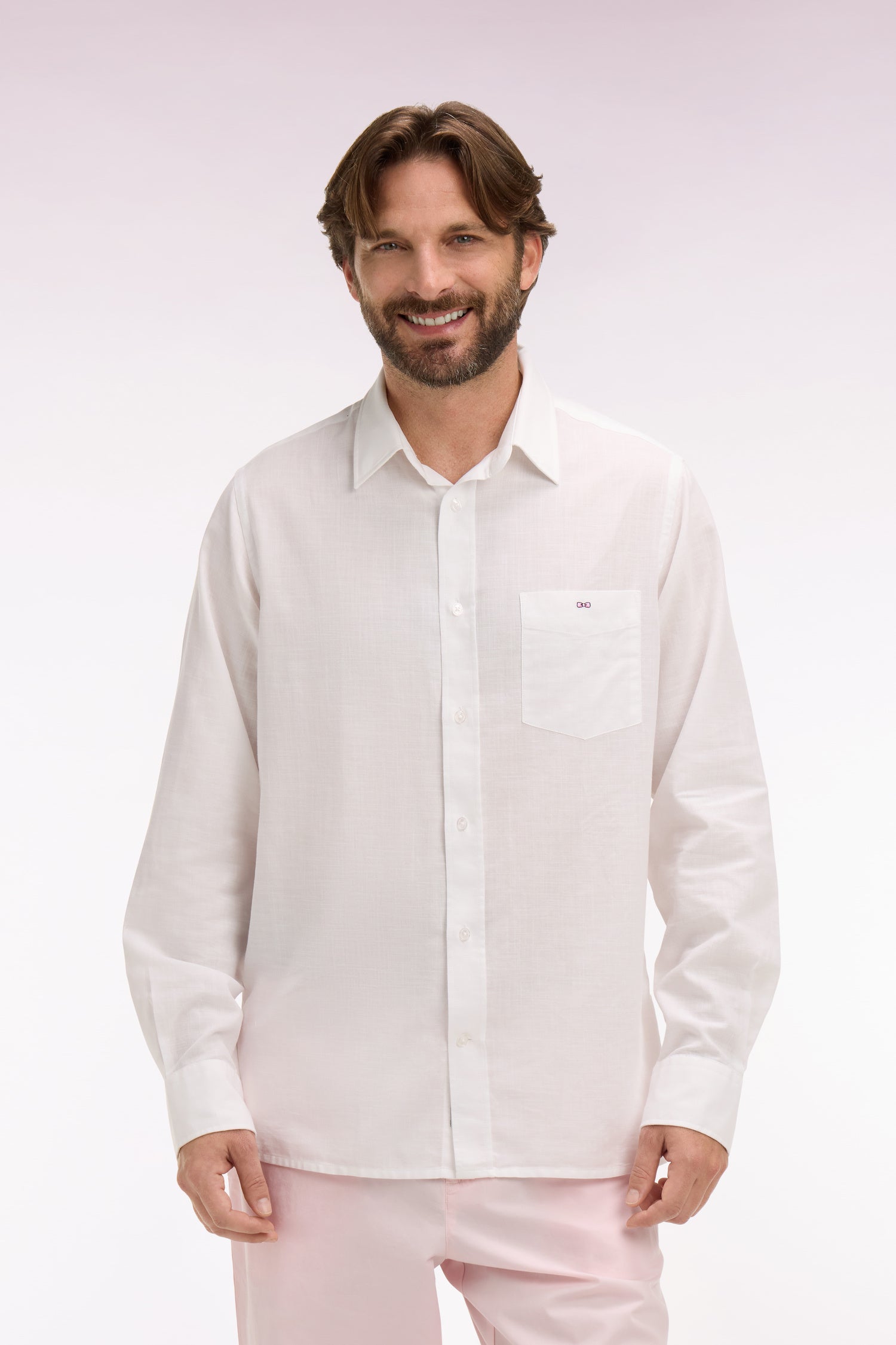 Chemise en coton blanche coupe regular