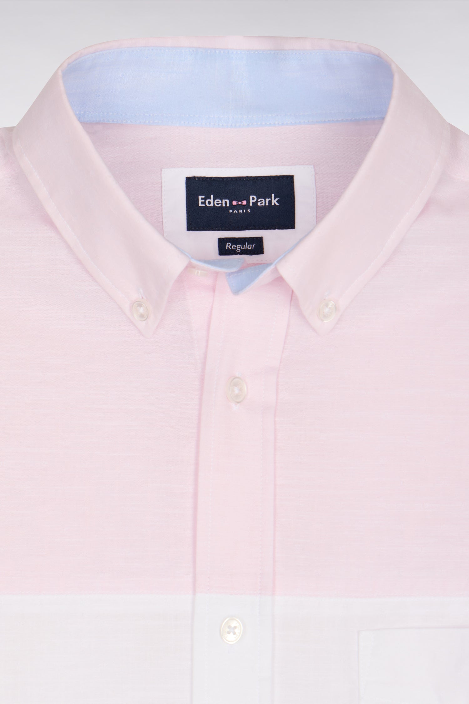 Chemise en coton jacquard Dobby tricolore rose