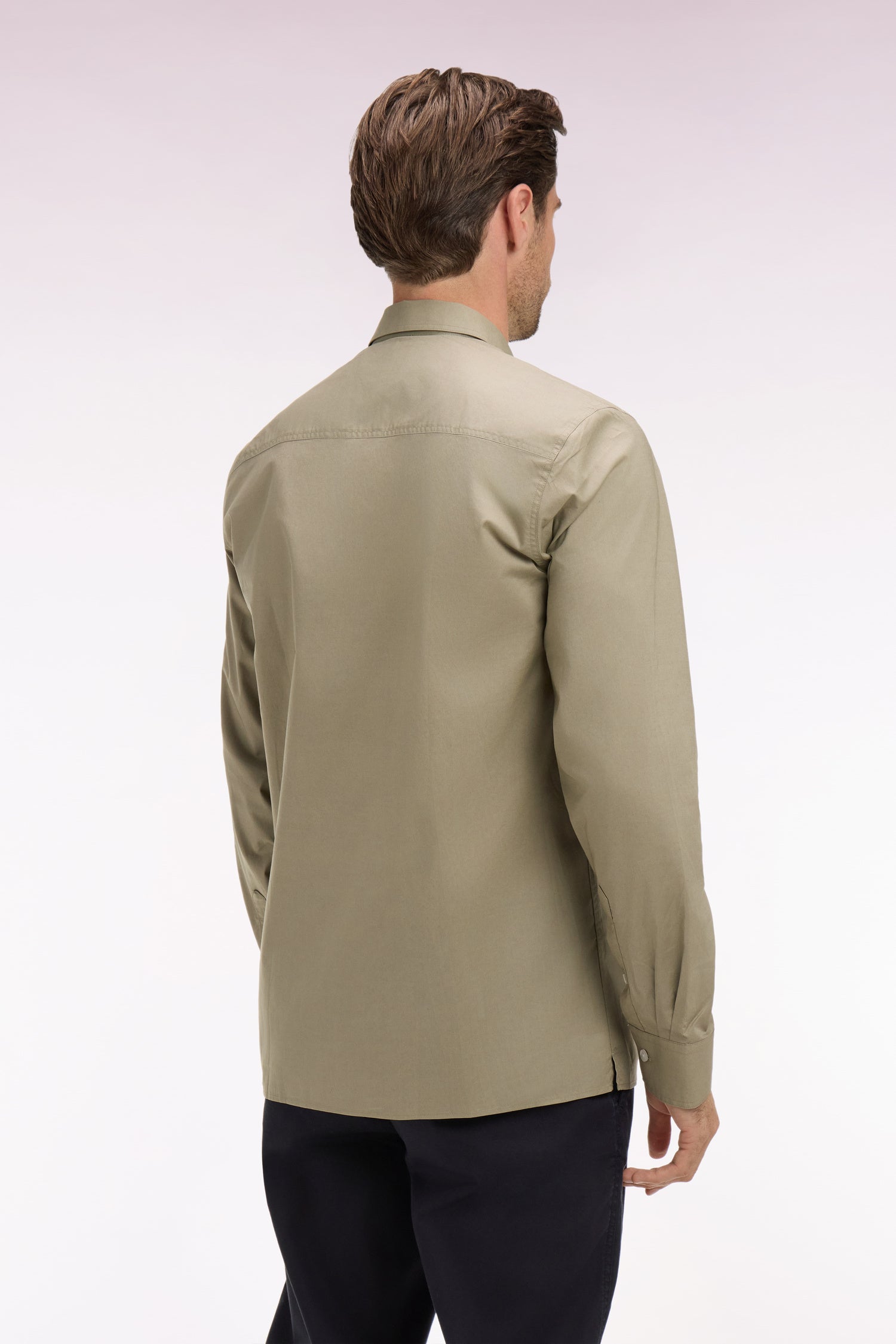 Chemise en popeline de coton Pima kaki coupe regular
