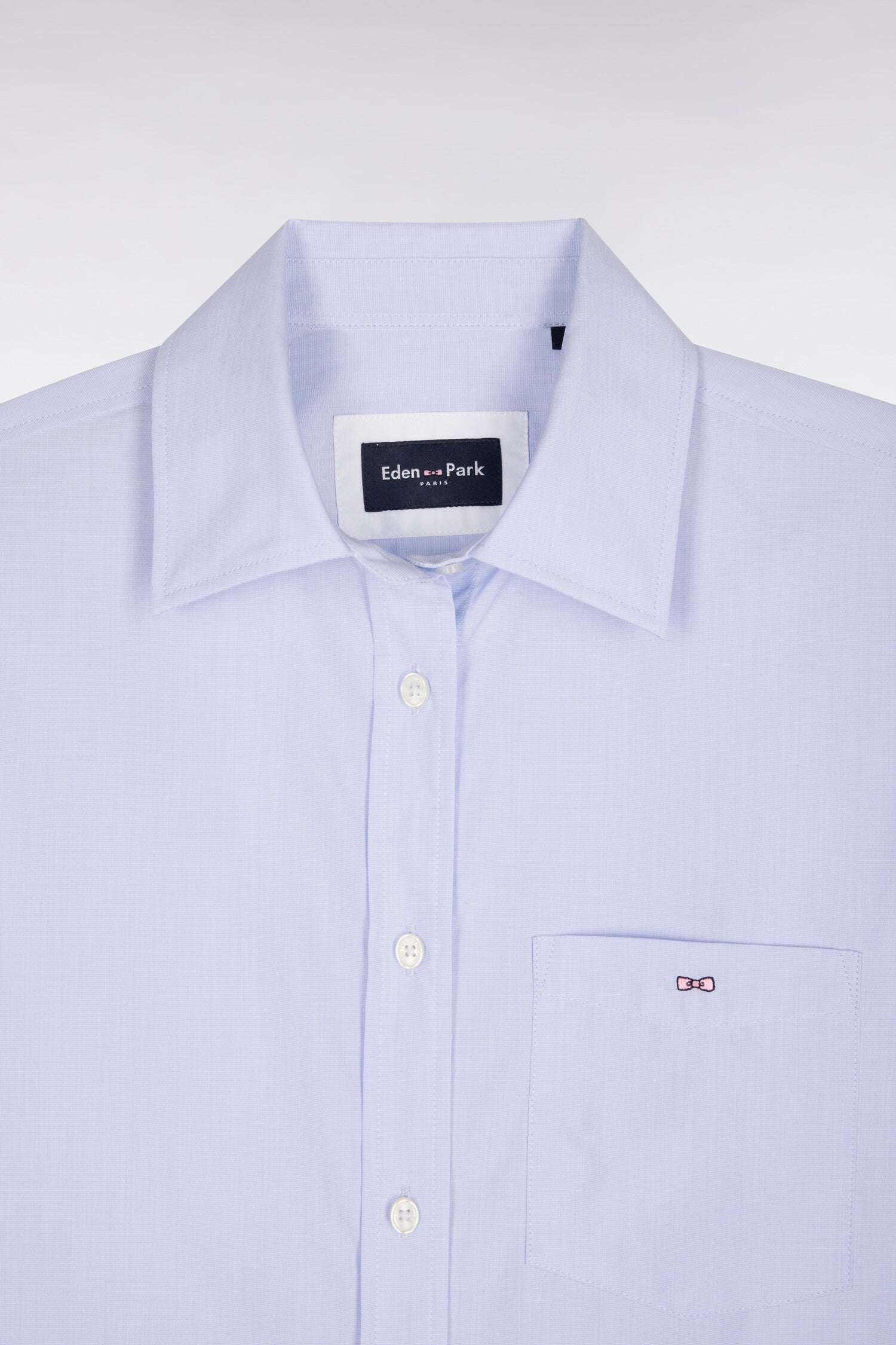 Chemise en popeline de coton ciel coupe slim