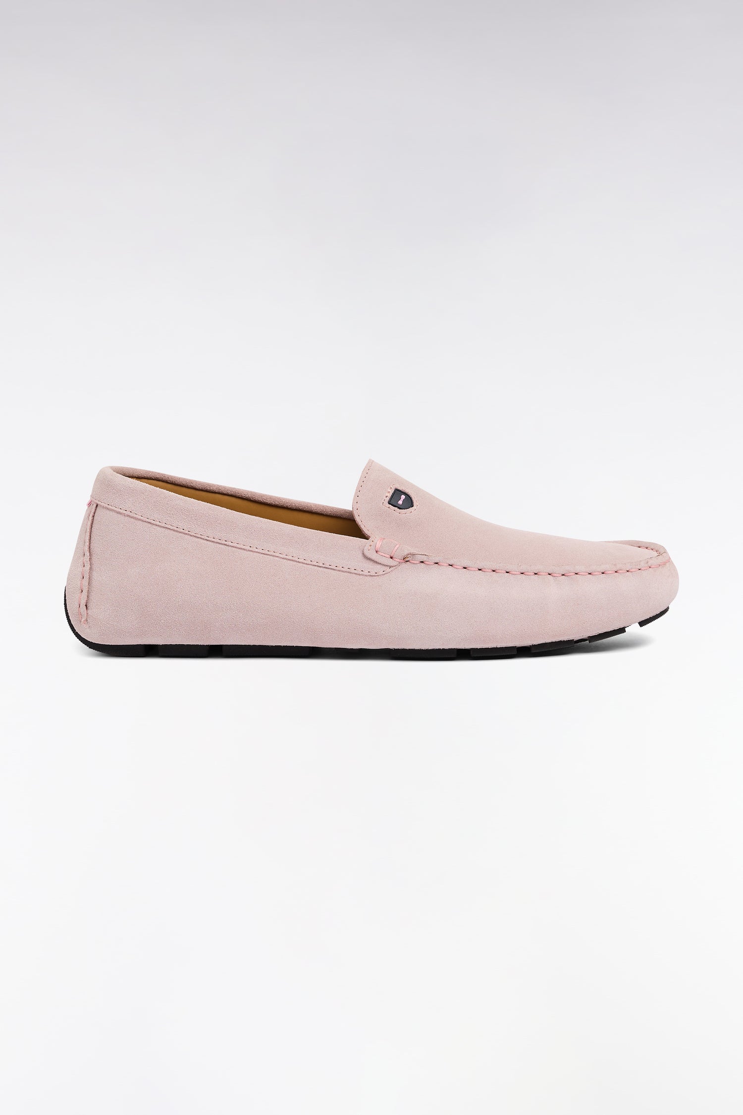 Mocassins en cuir suédé rose