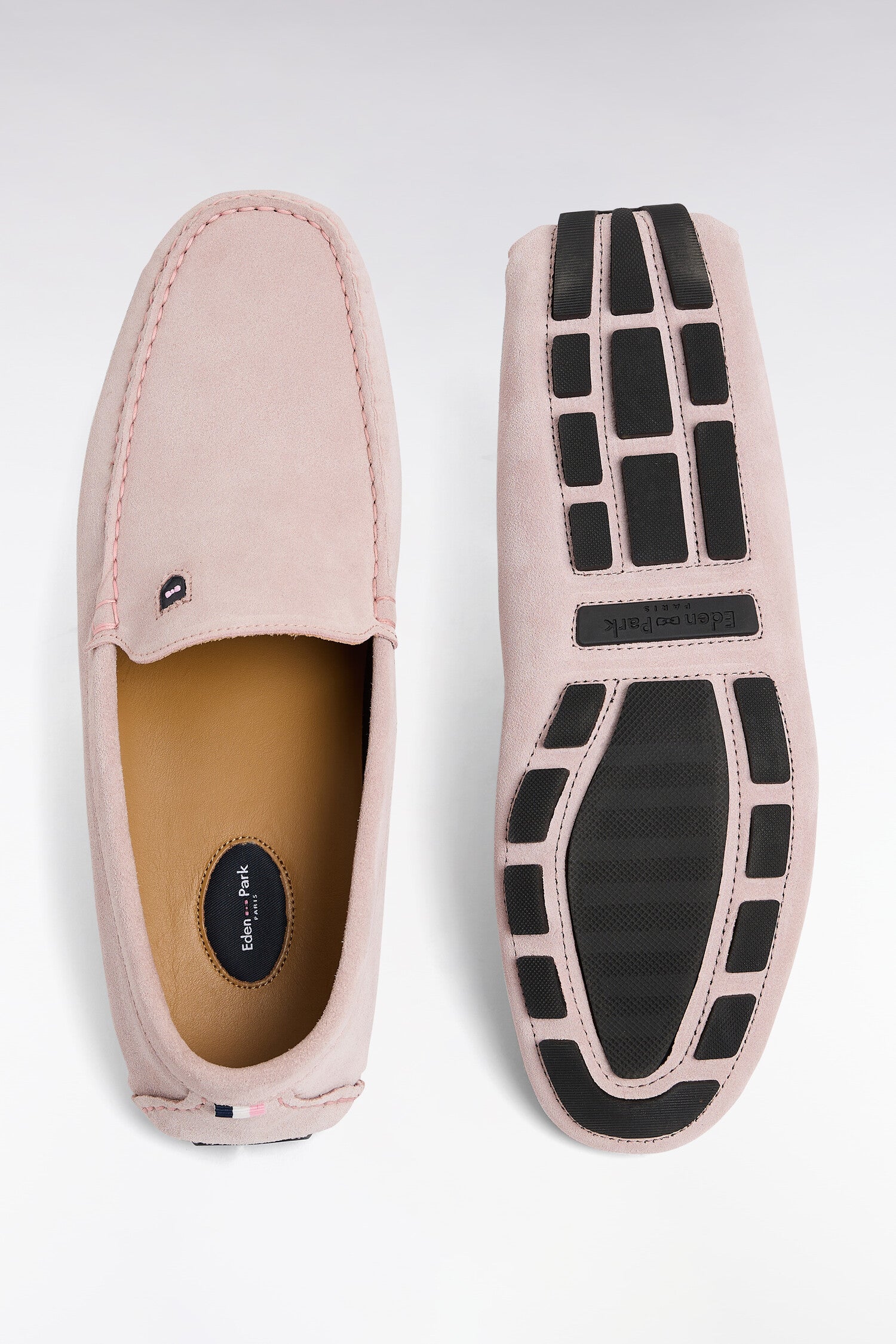 Mocassins en cuir suédé rose