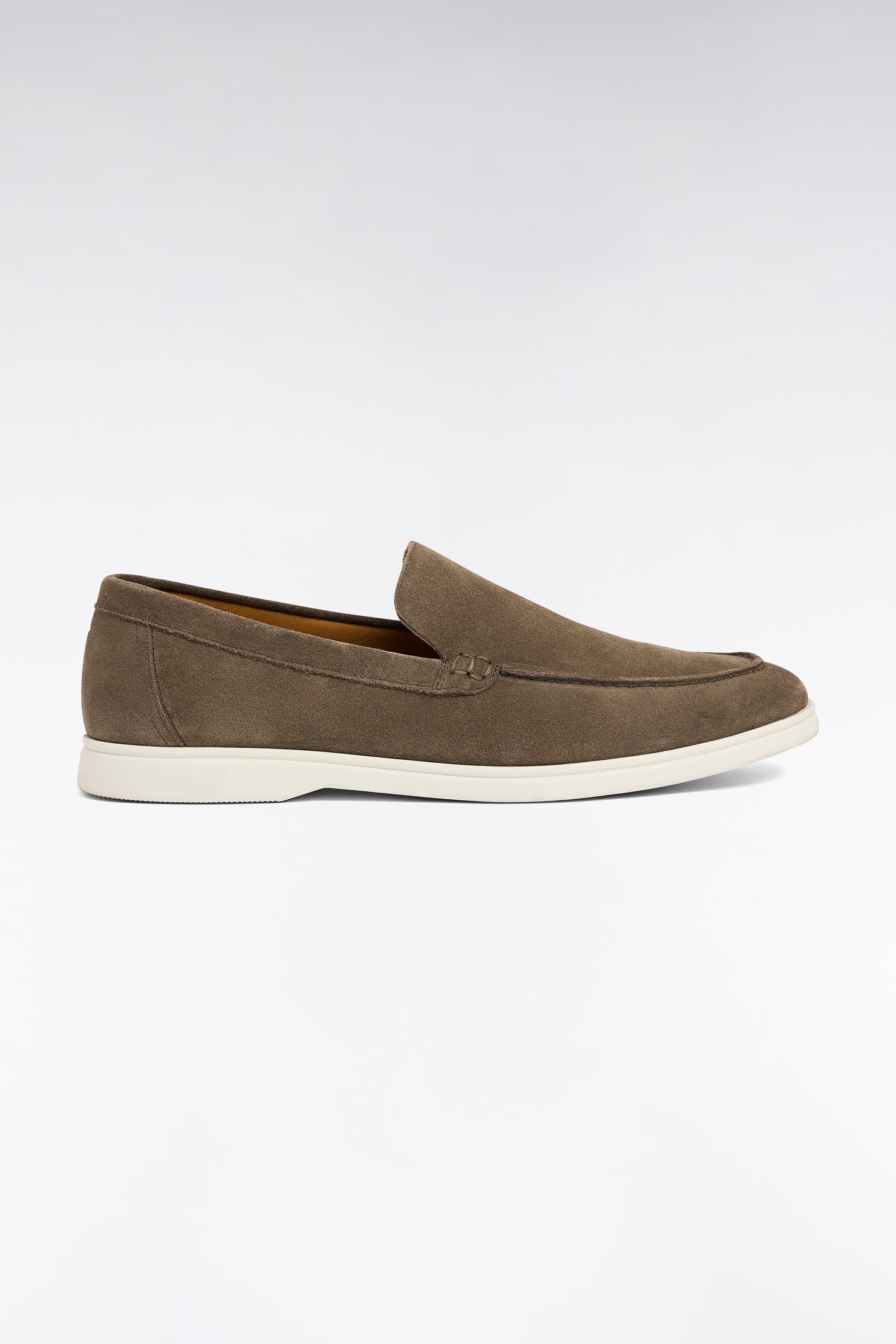 Mocassins en croûte de cuir suédé gris foncé