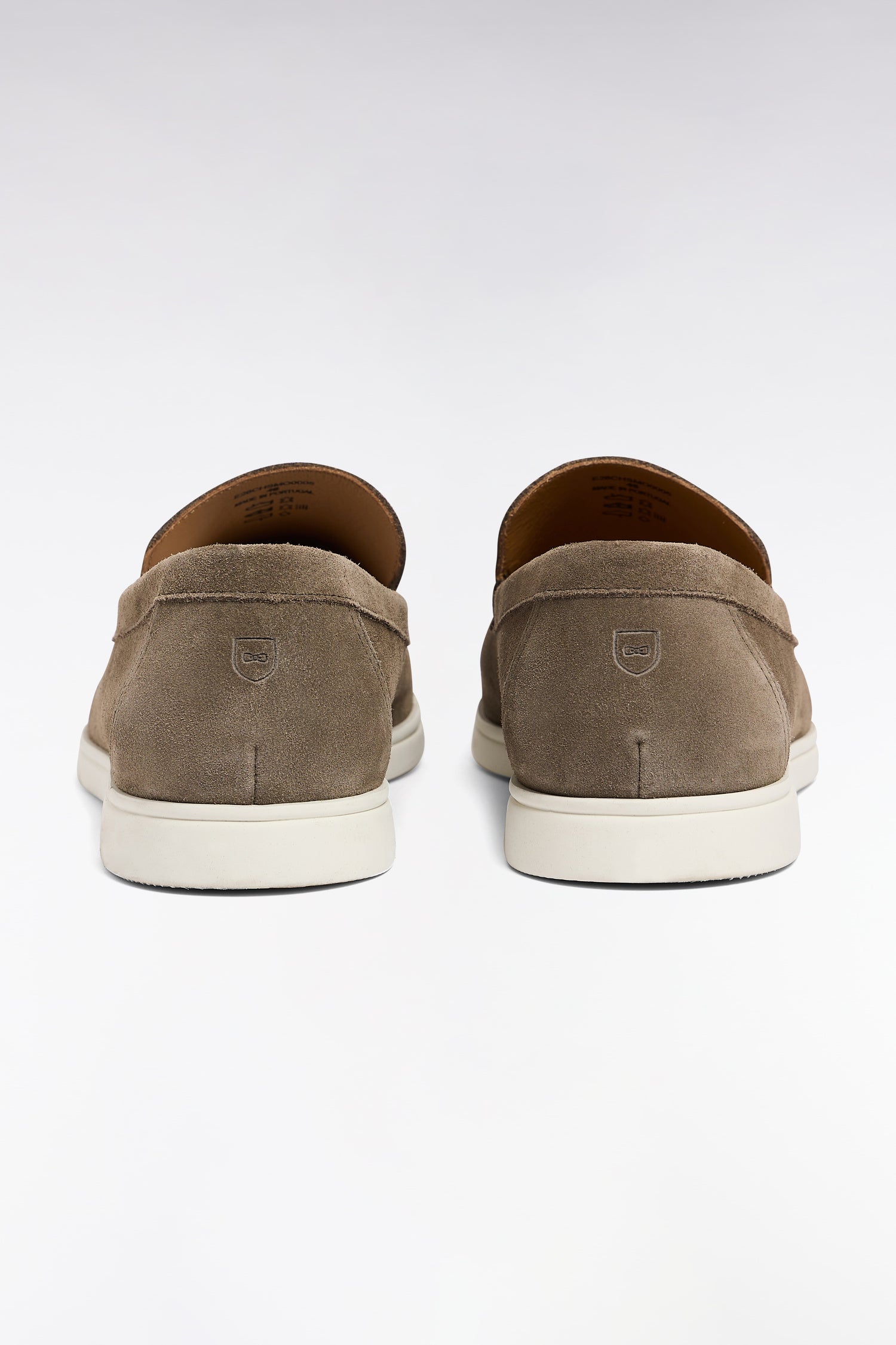 Mocassins en croûte de cuir suédé gris foncé