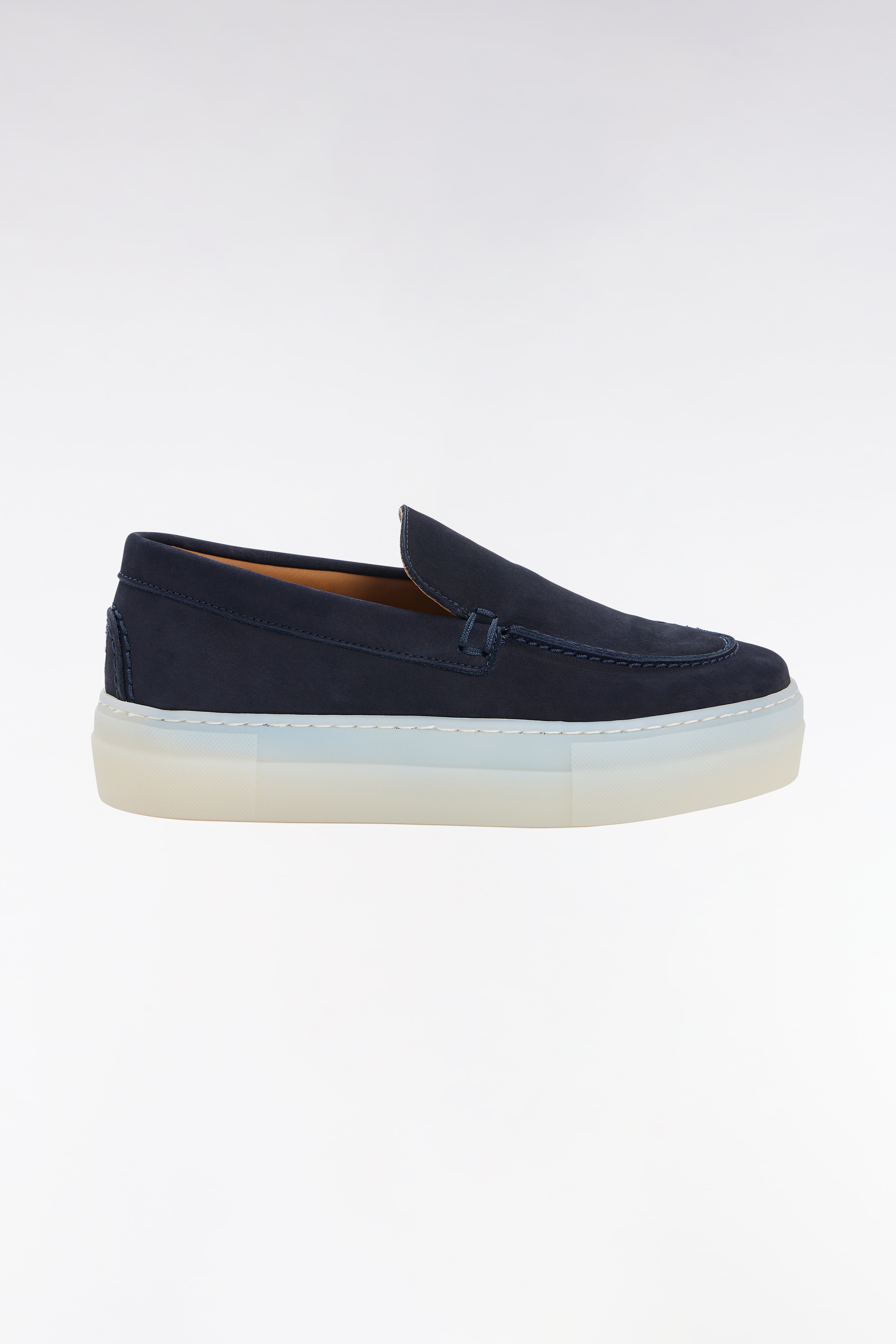 Baskets slip-on en nubuck marine