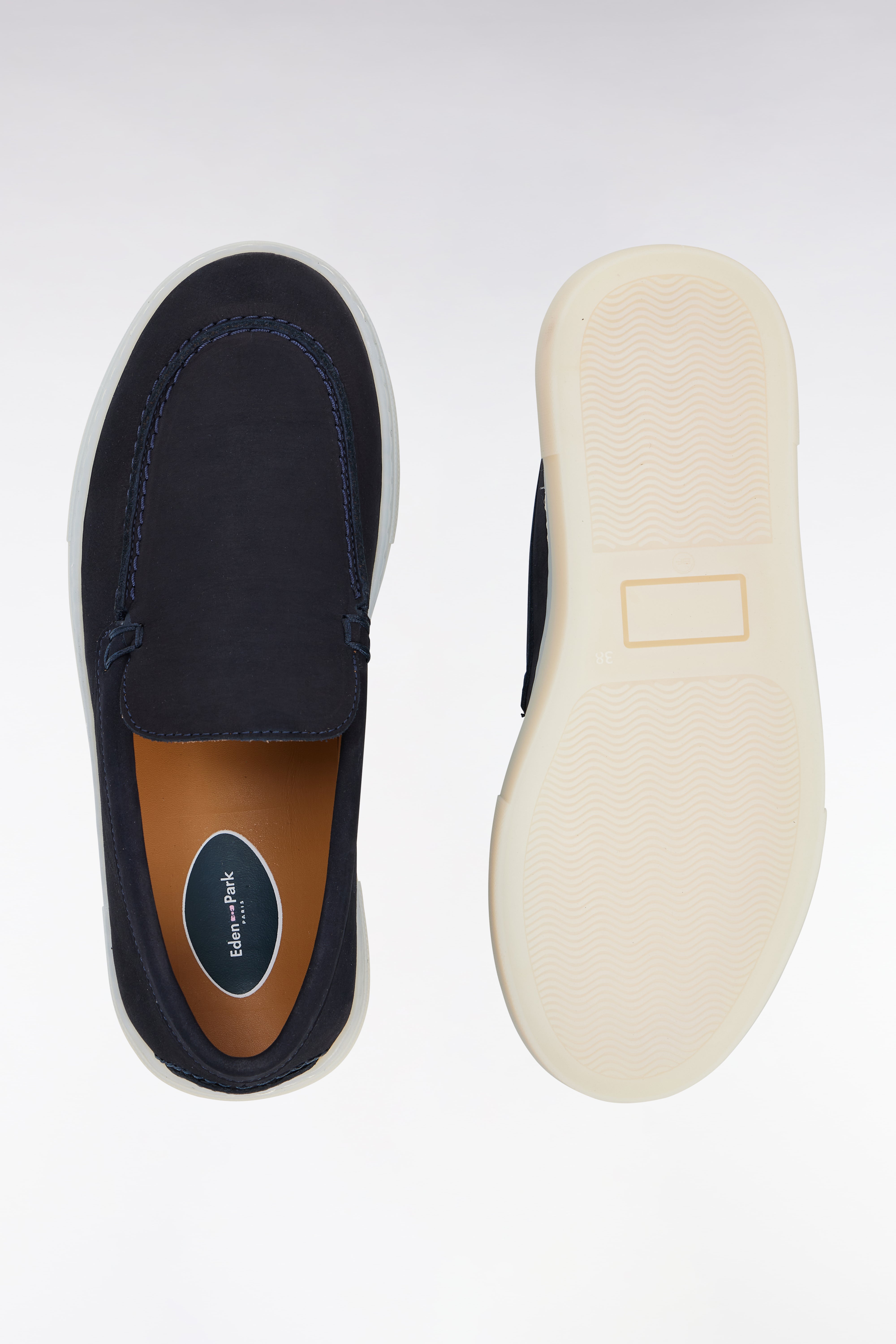 Baskets slip-on en nubuck marine