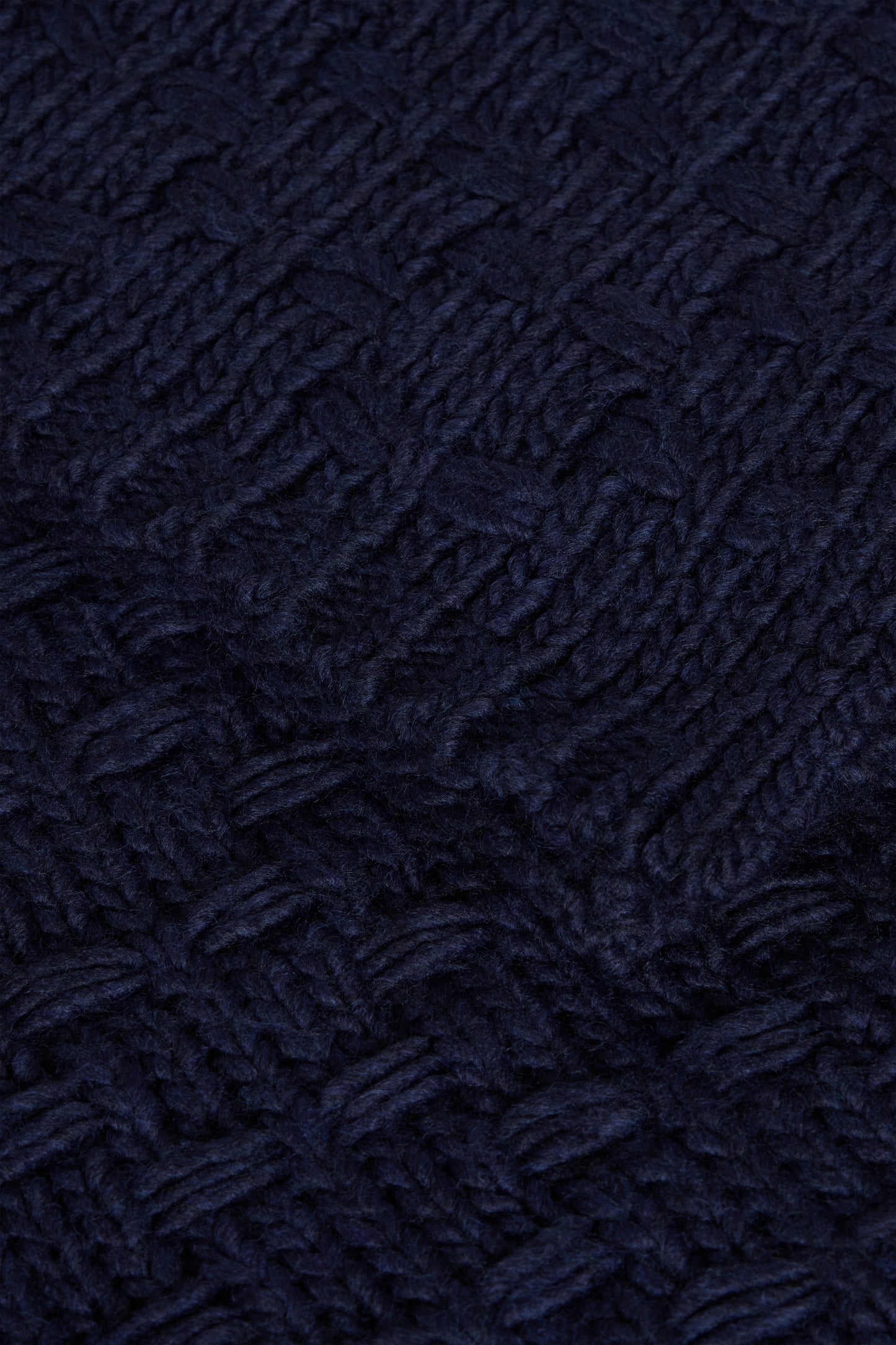 Navy knitted plaid with bow tie pattern