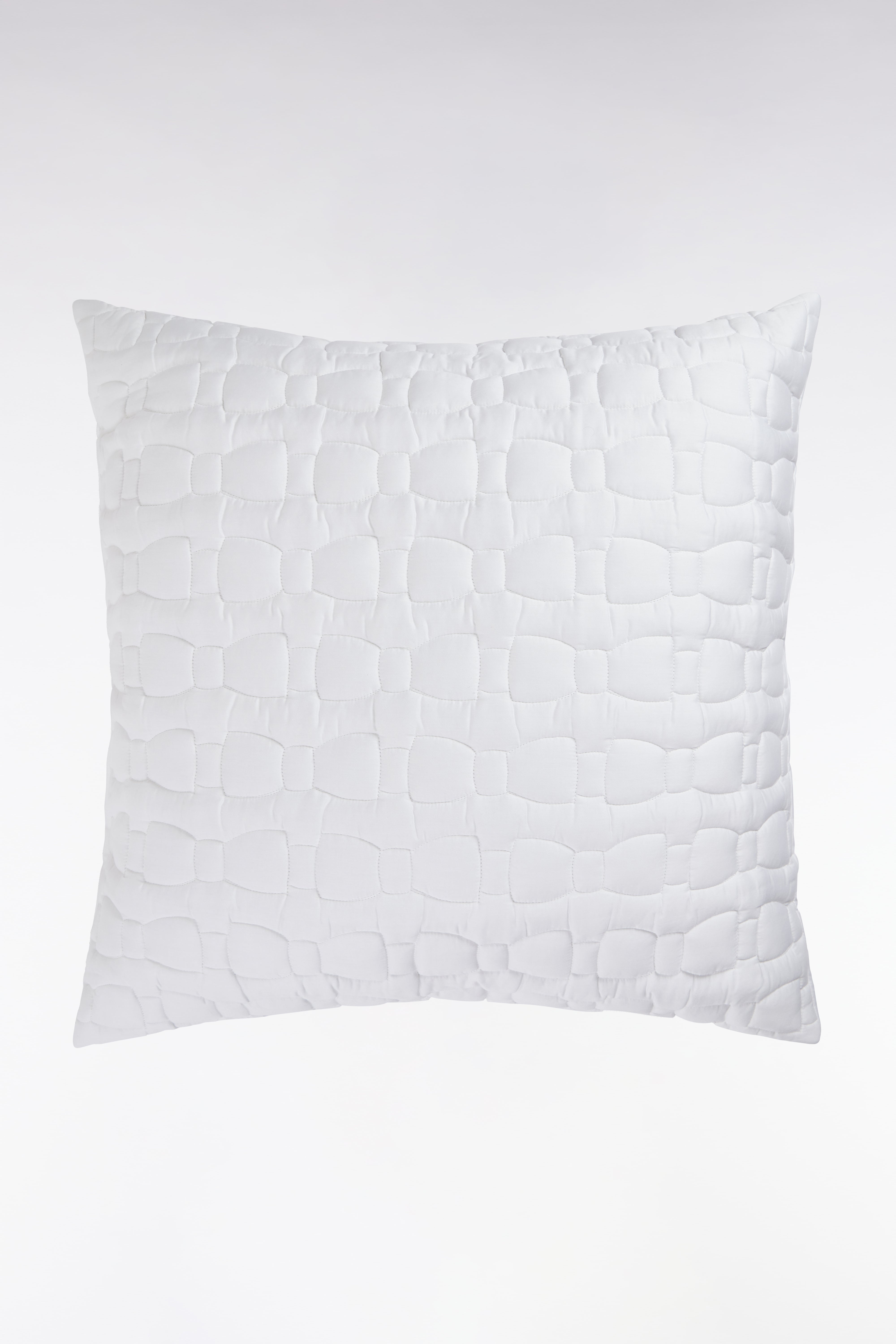 Taies d'oreiller en satin de coton blanc matelassé