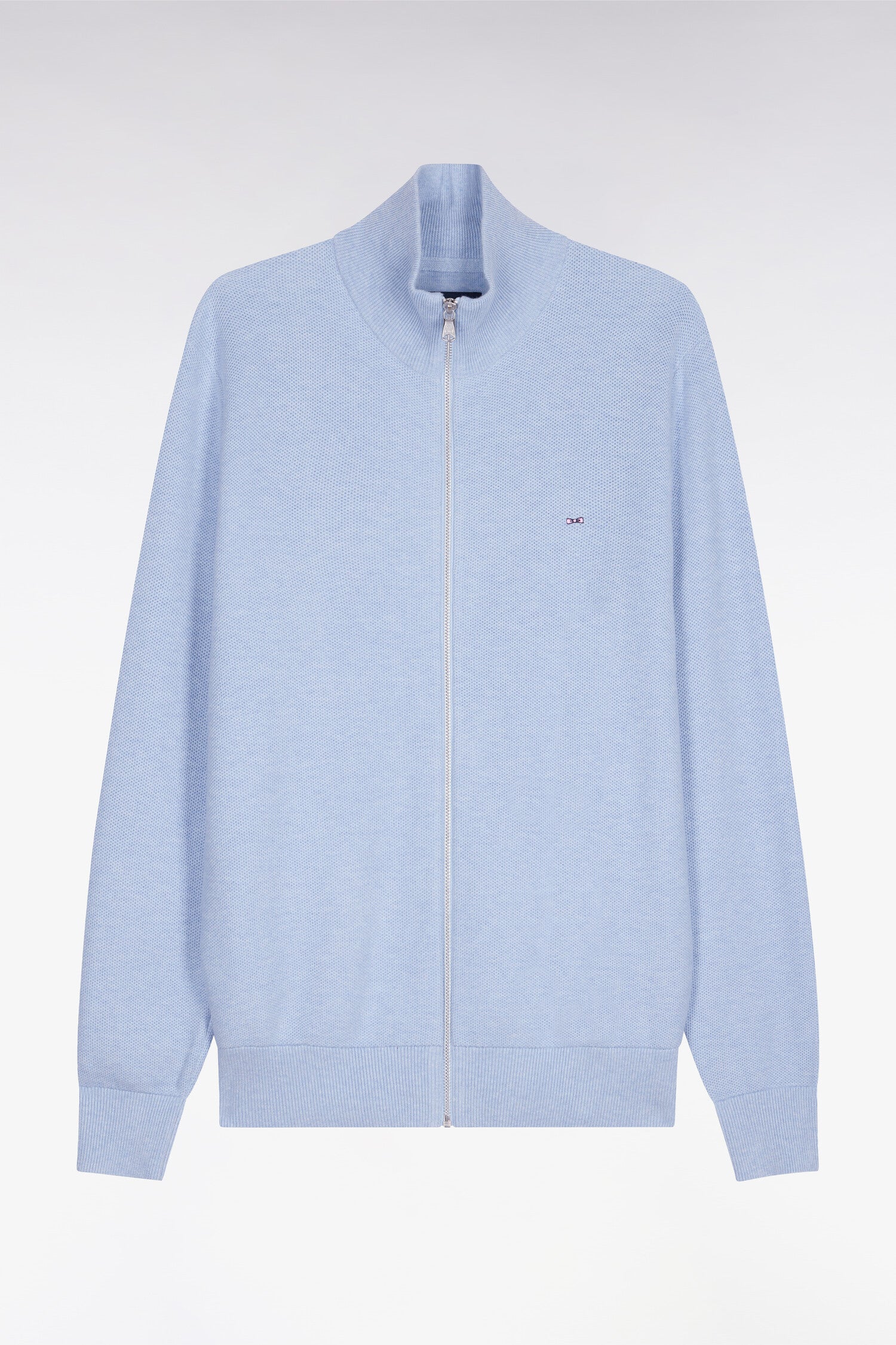 Cardigan zippé en coton ciel