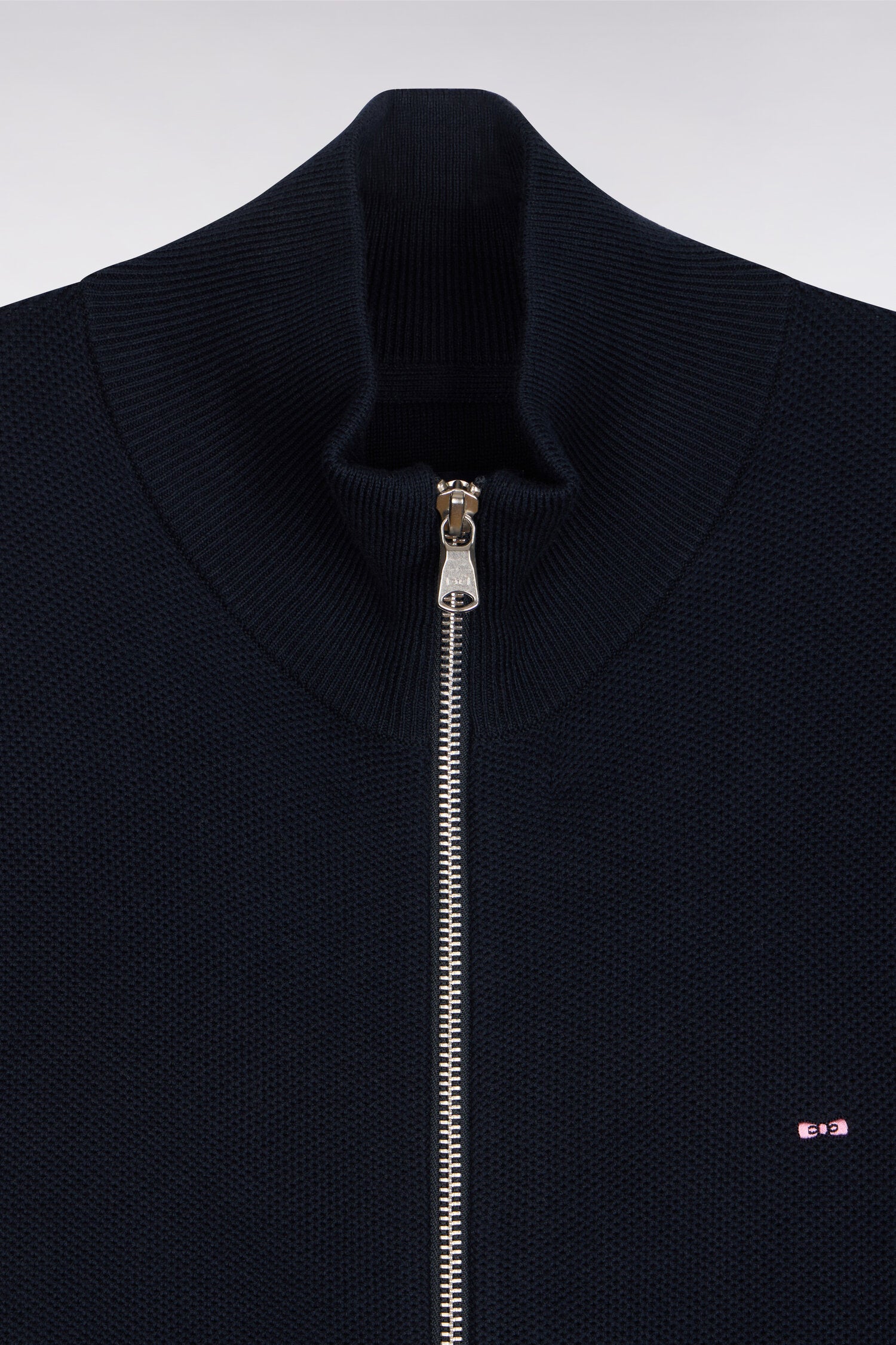 Cardigan zippé en coton marine
