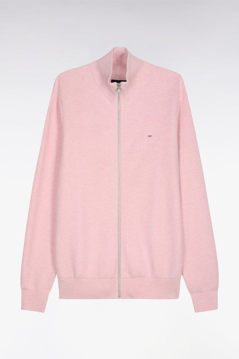 Cardigan zippé en coton rose - Image 2