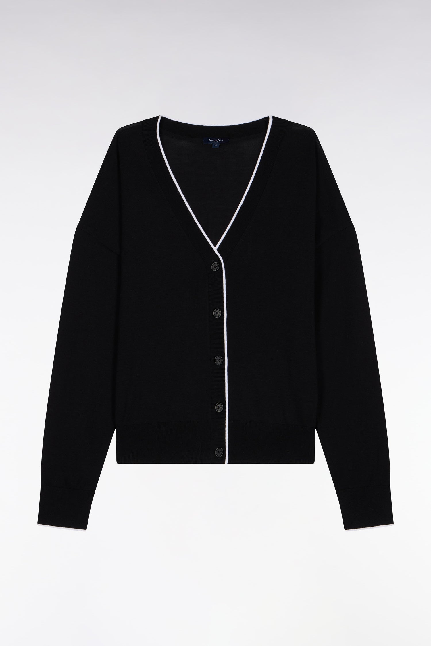 Cardigan boutonné col V noir