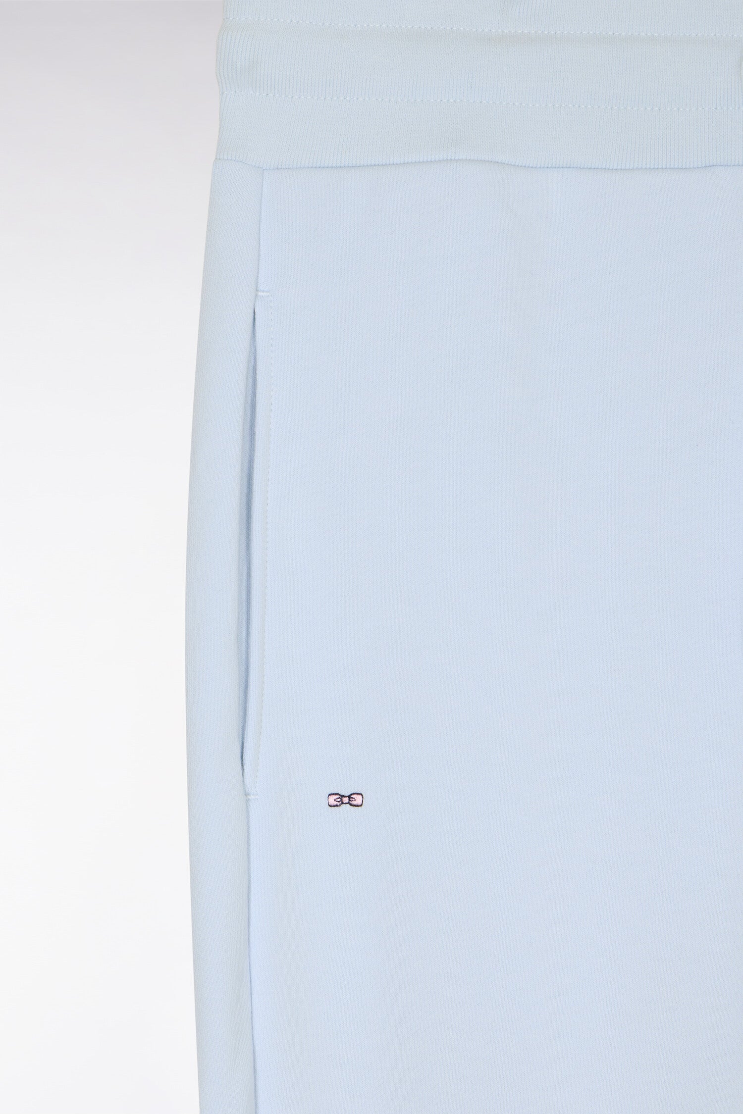 Jogging uni en molleton coton ciel coupe regular