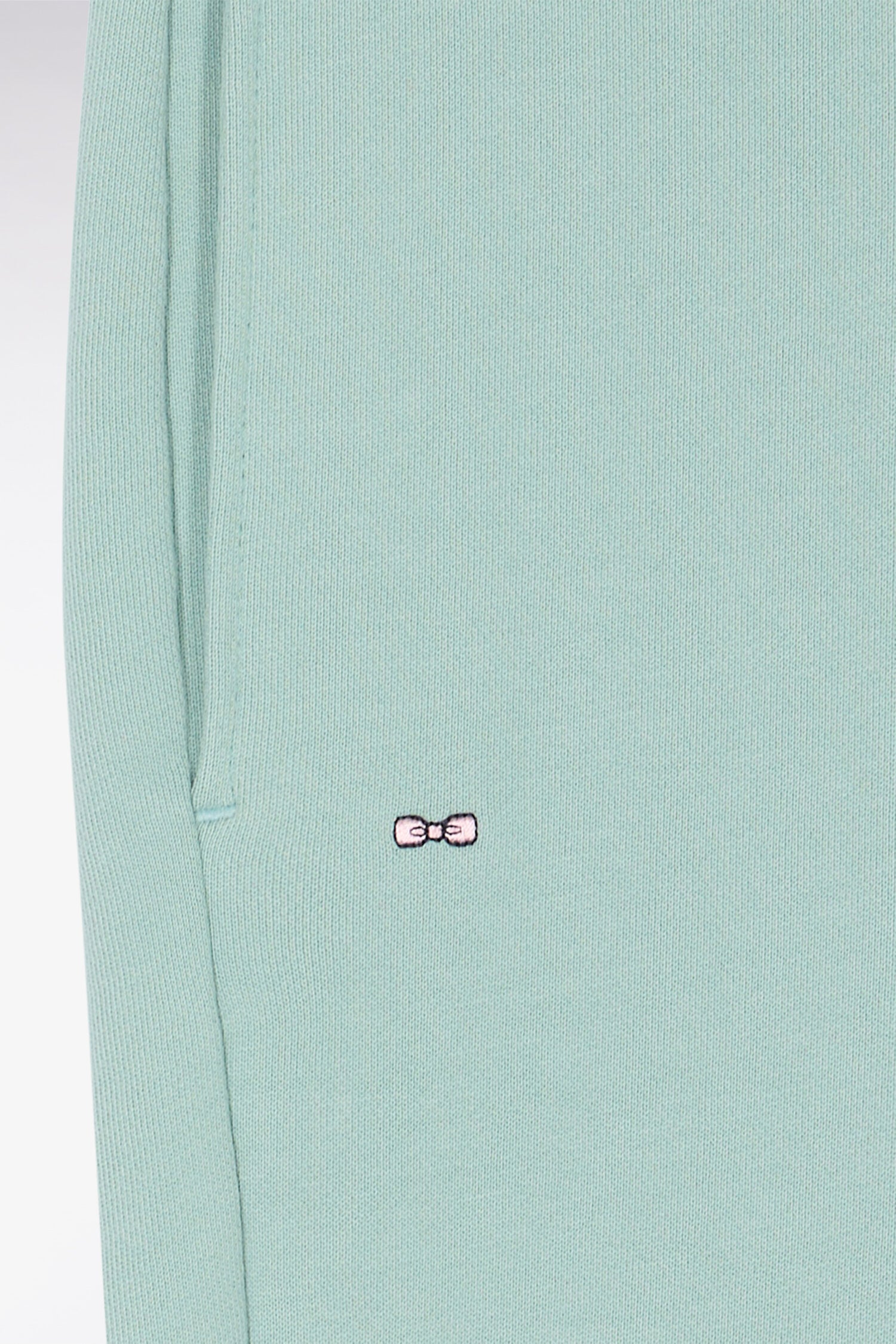 Jogging uni en molleton coton vert d'eau coupe regular