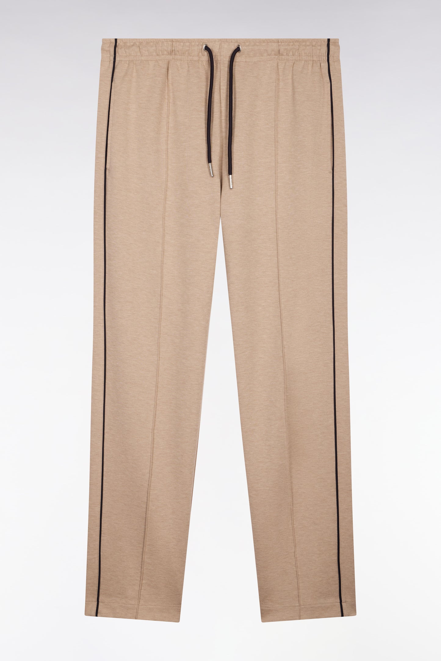 Jogging en coton mélangé beige coupe regular