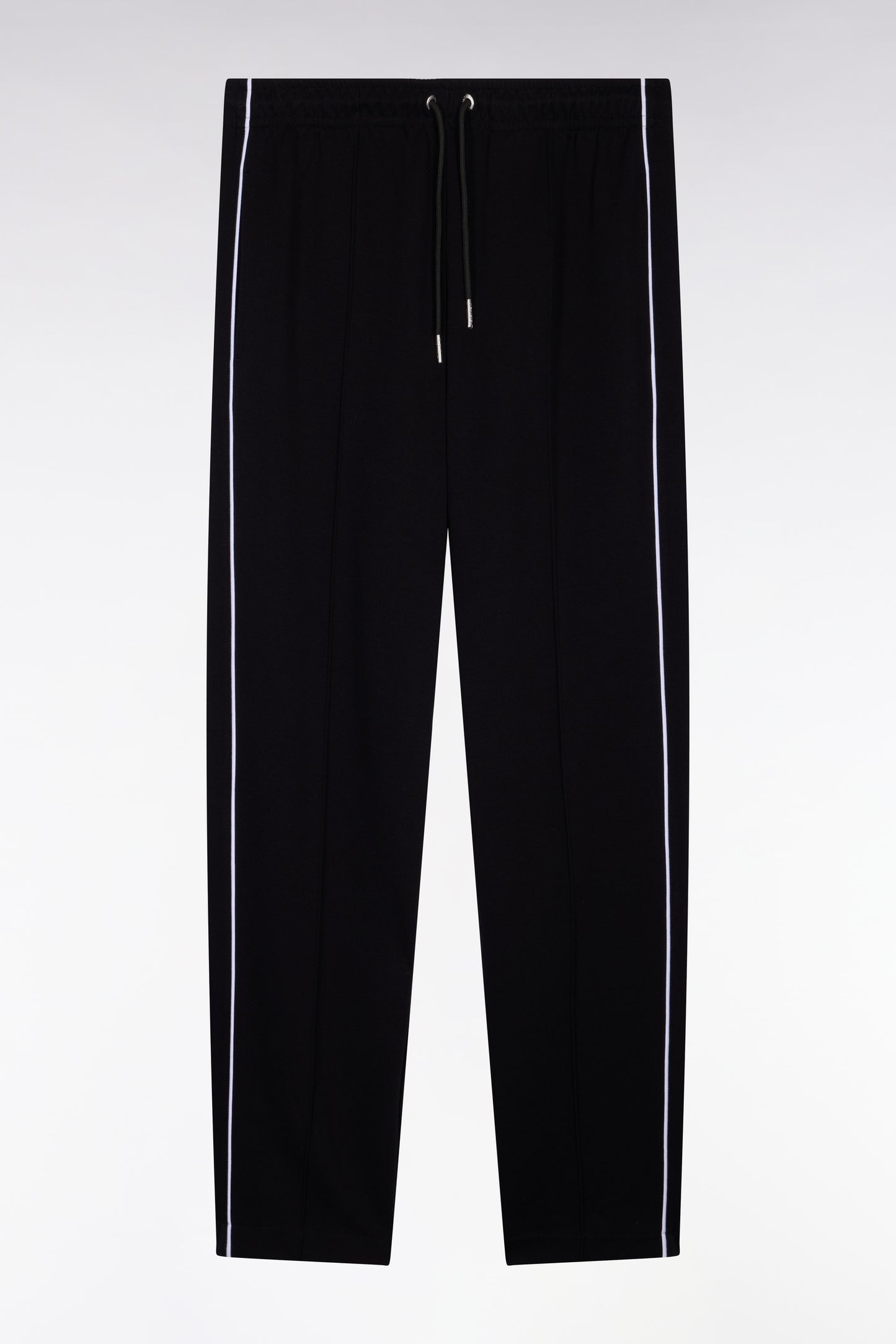 Jogging en interlock noir à découpes contrastées coupe regular