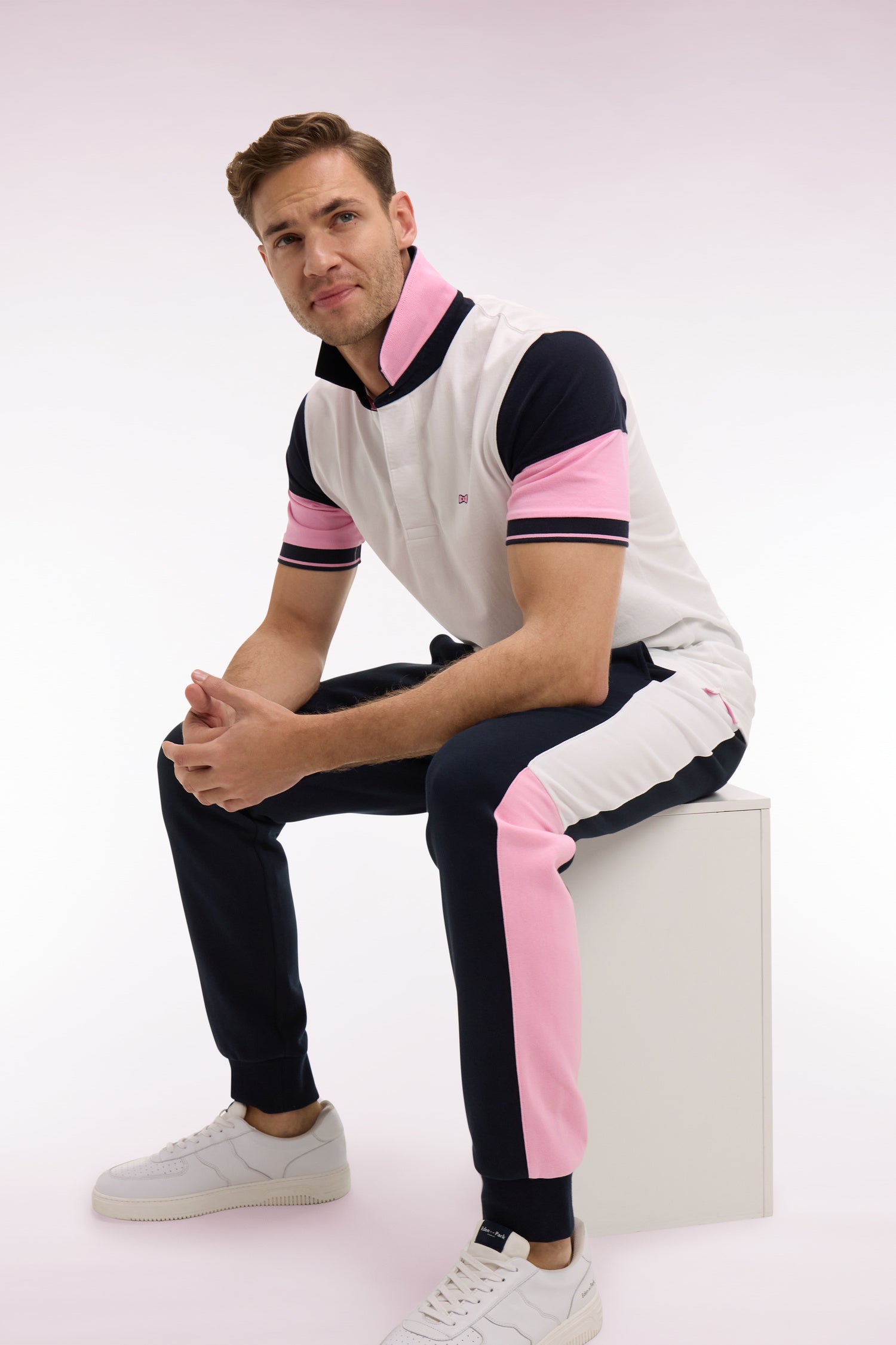 Maillot à manches courtes en coton blanc coupe regular